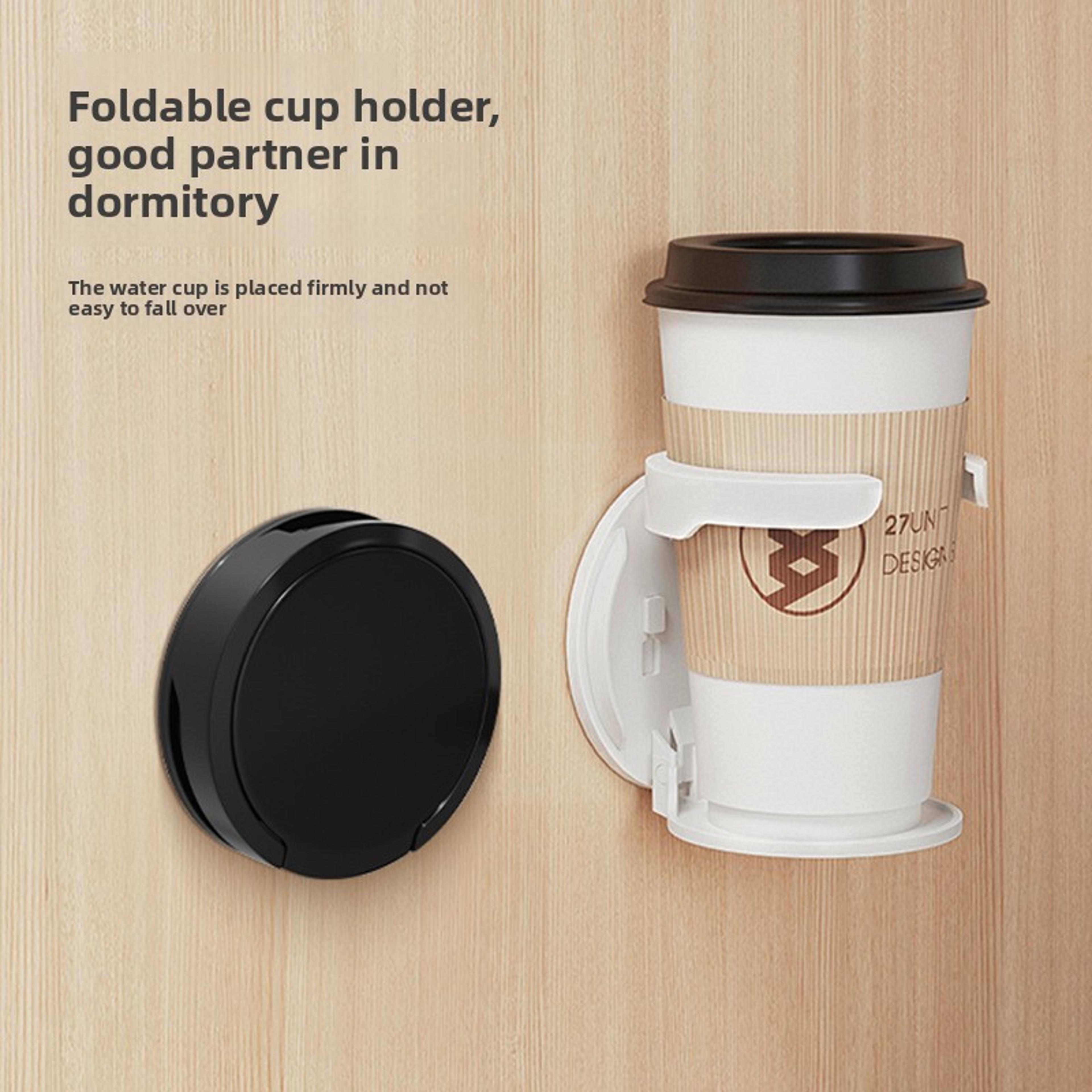 Punch Free Foldable Wall Mounted Cup Holder Mug Storage Rack For Kitchen Space Saving 0