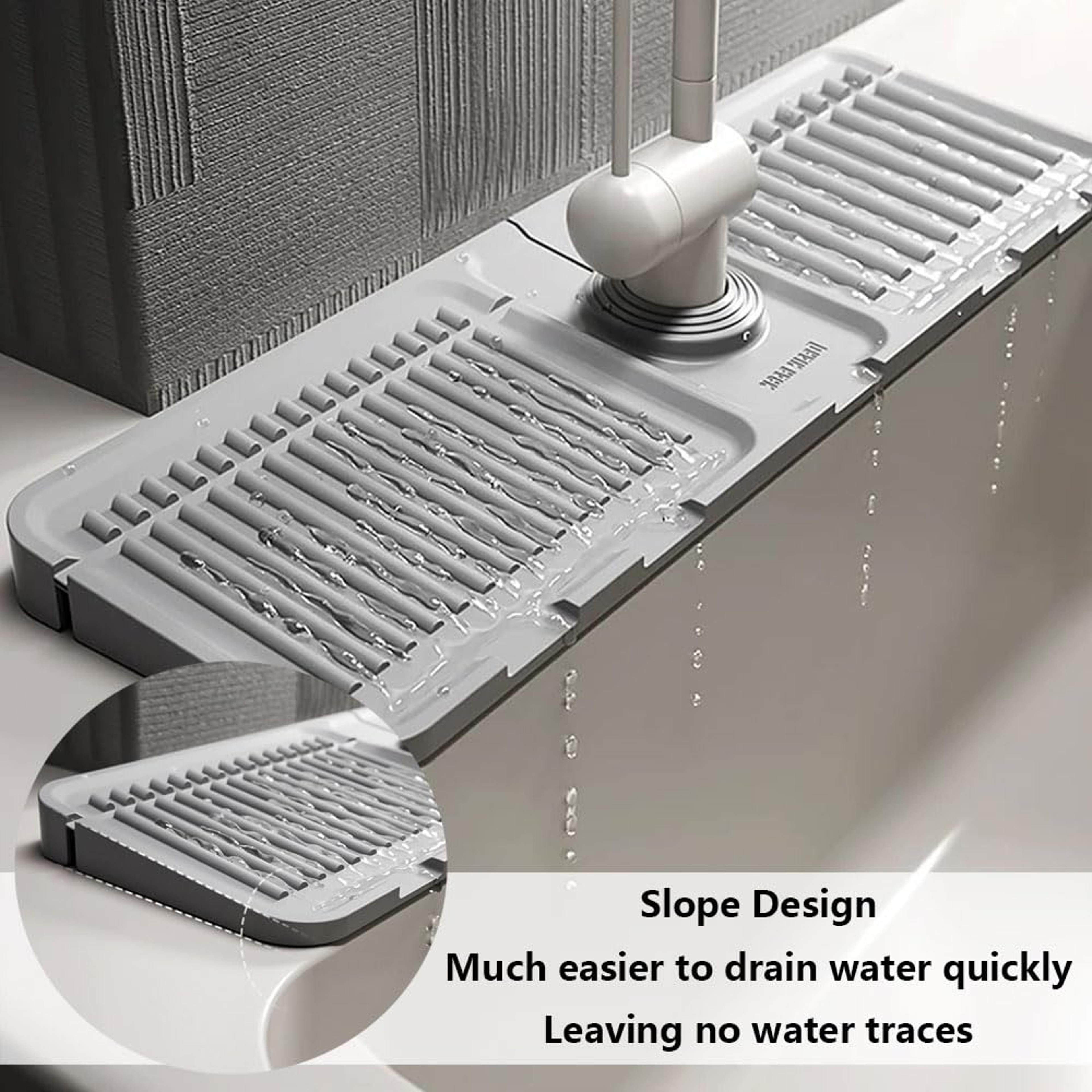 QuickDry Stone Faucet Mat For Kitchen Sink Countertop Draining Tray 1