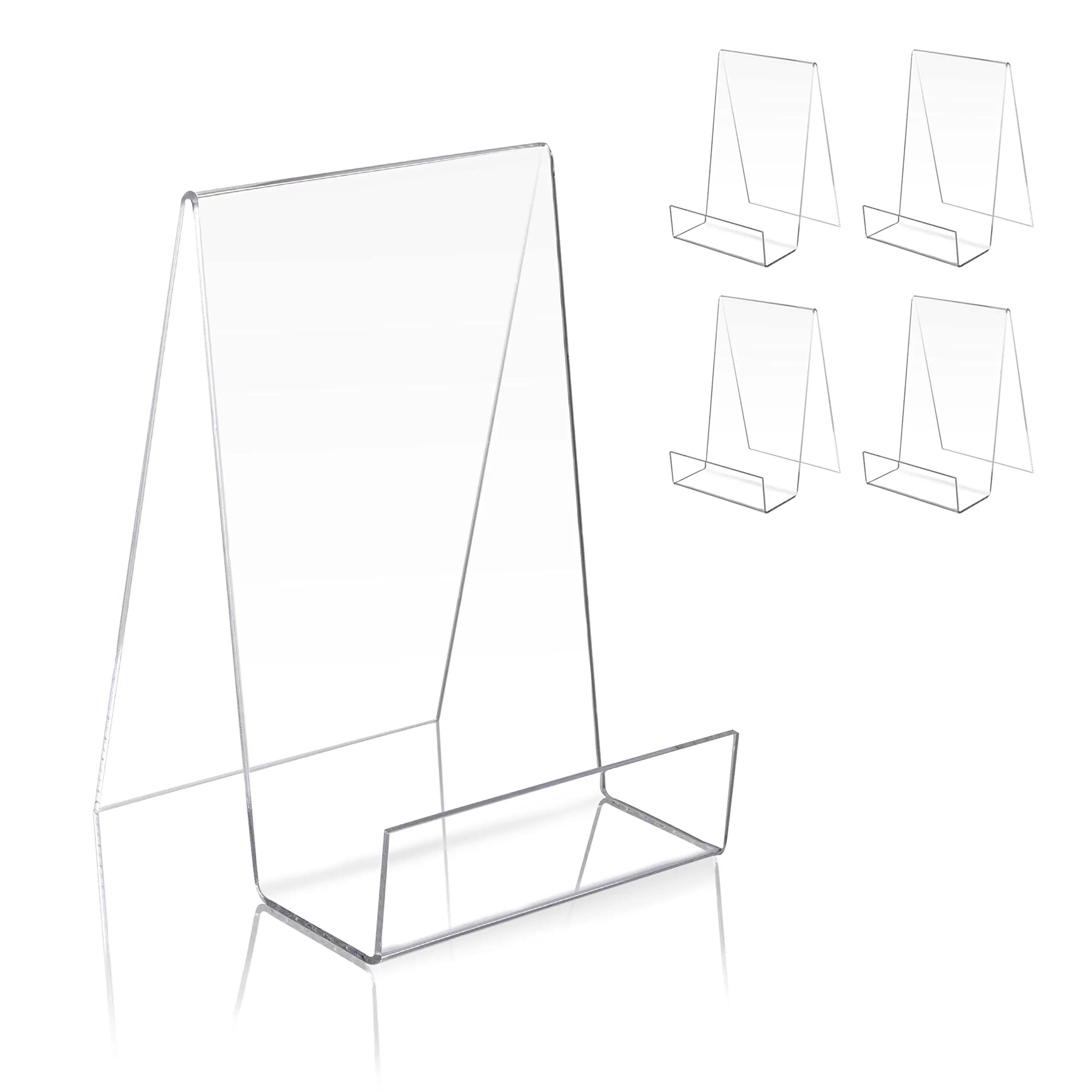 Clear Acrylic Book Display Stand Vertical Desktop Bookshelf Holder 0