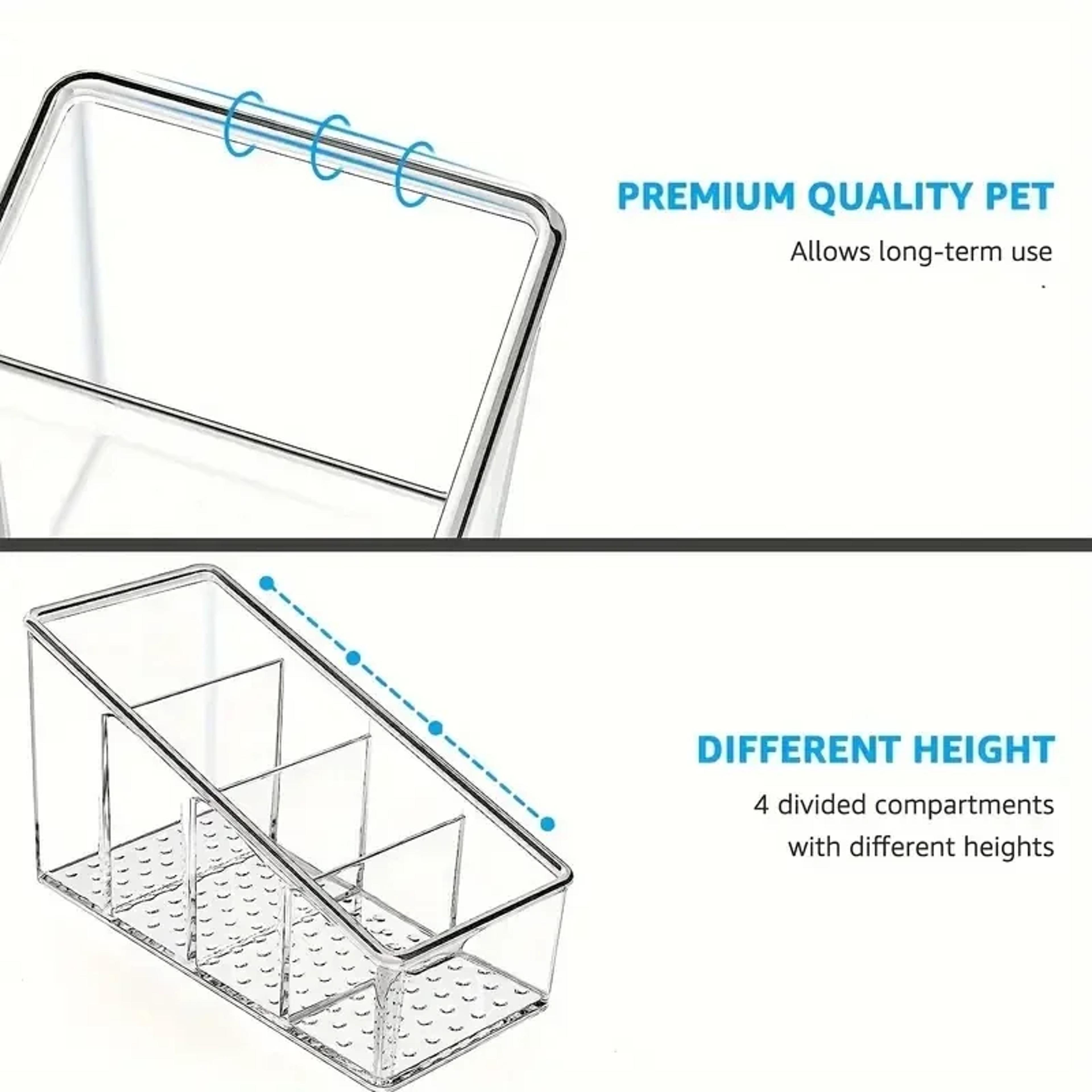 Clear Four Compartment Remote Control Holder Desk Organizer For Home 4