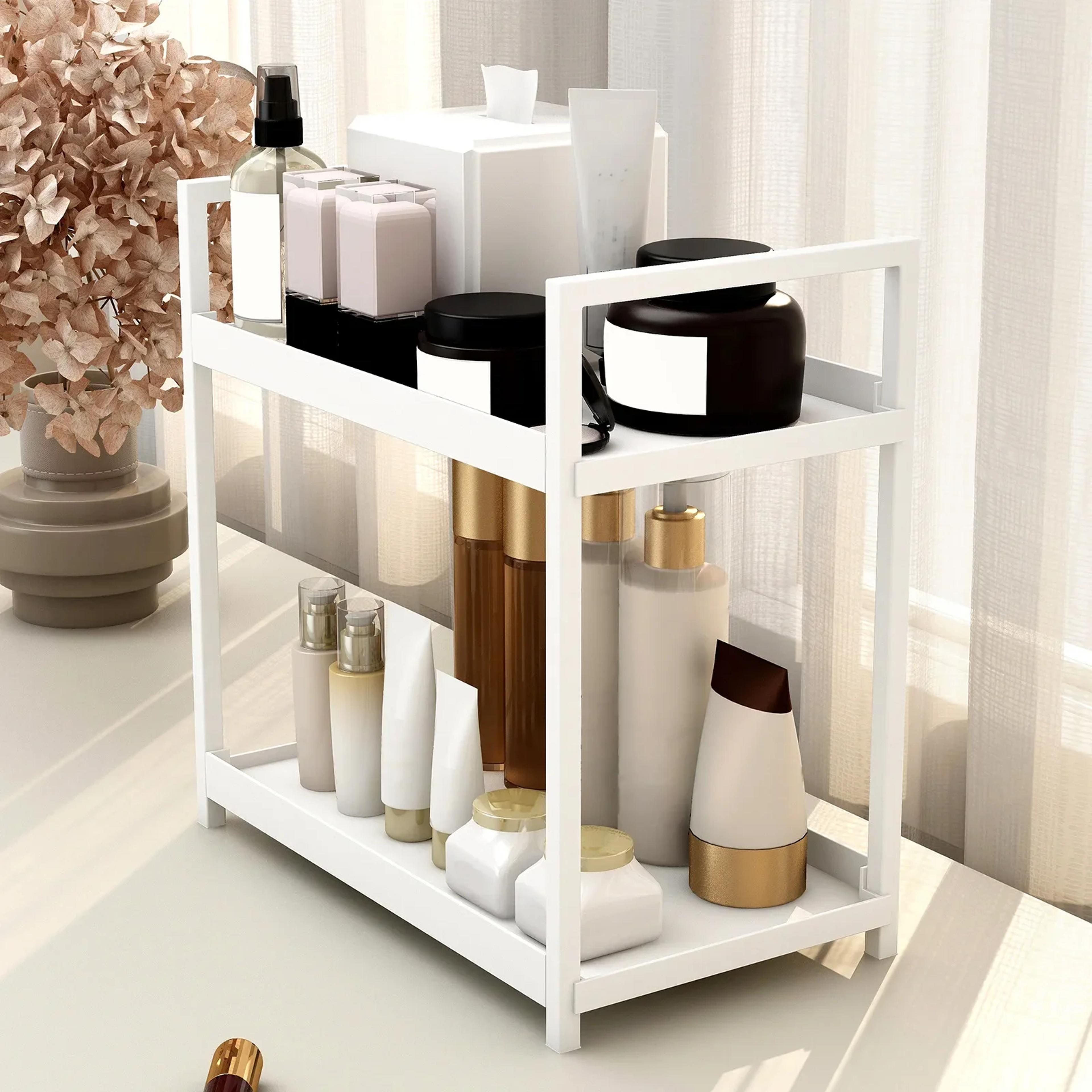 Under Sink Organizer Sliding Cabinet Storage Rack With Hooks 4