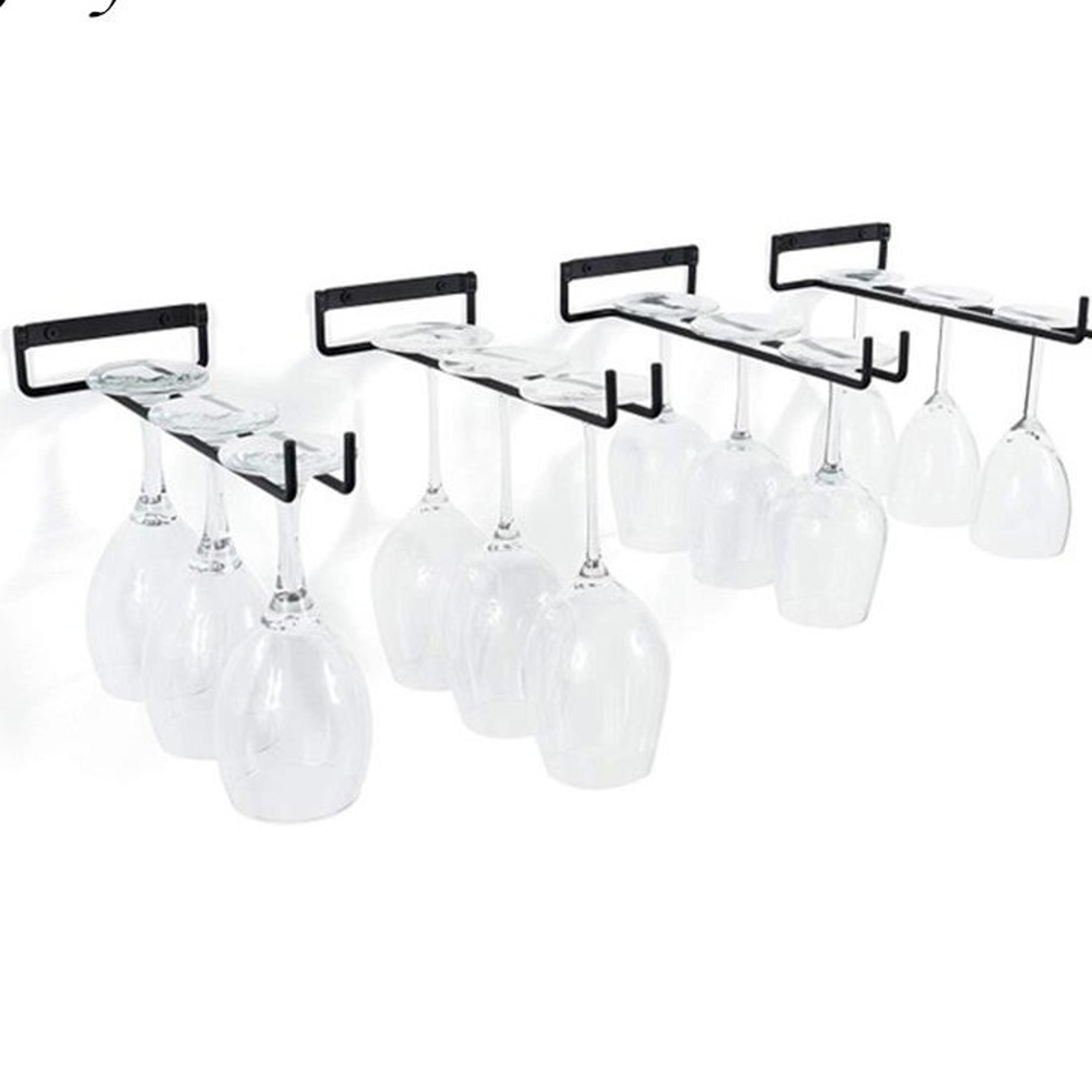 30CM Black Wine Glass Holder Rack Under Cabinet Stemware Organizer for Kitchen Bar Storagejpg