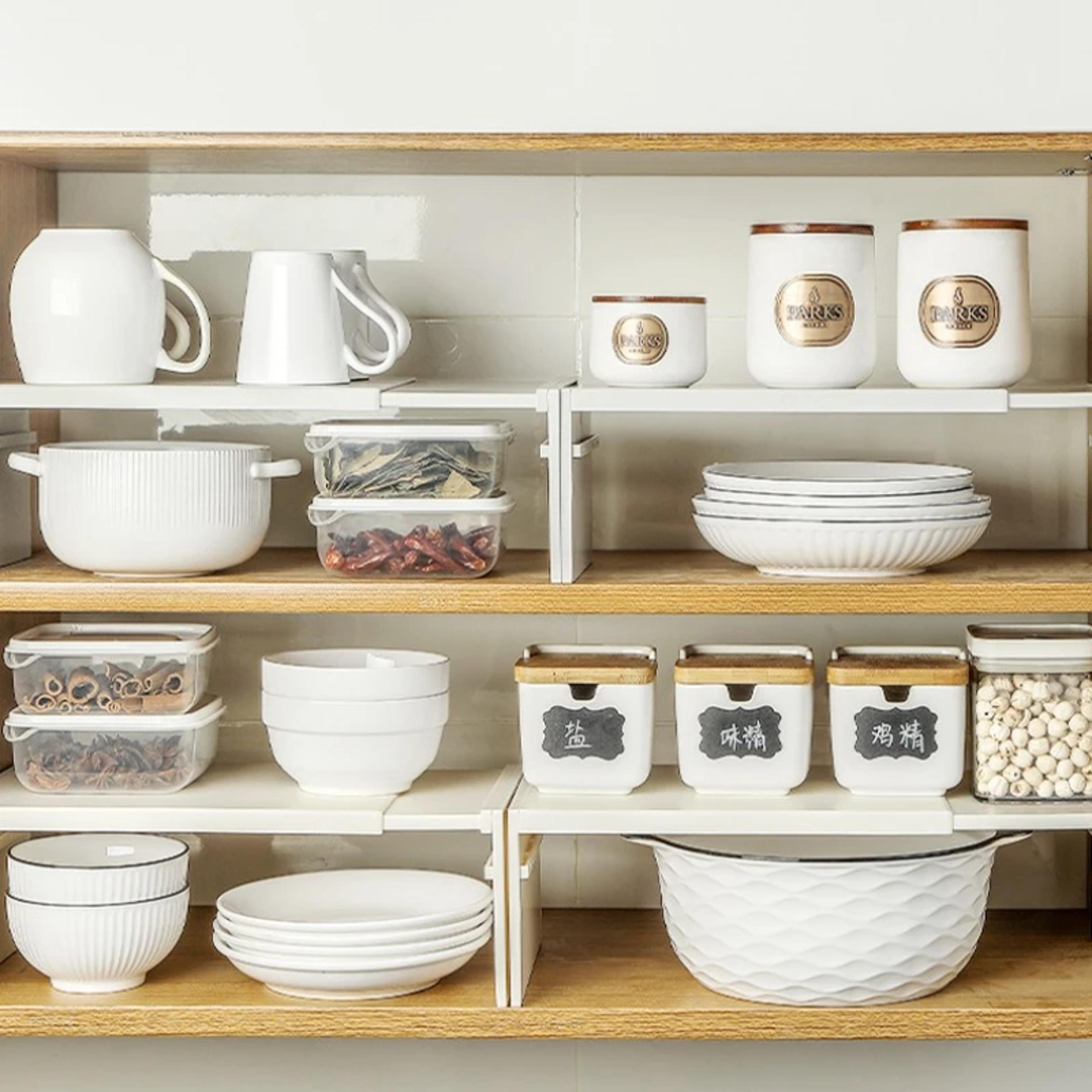 Retractable Kitchen Shelf Organizer Adjustable Cabinet Storage Rack For Dishes Spices And Fridge Sp 4