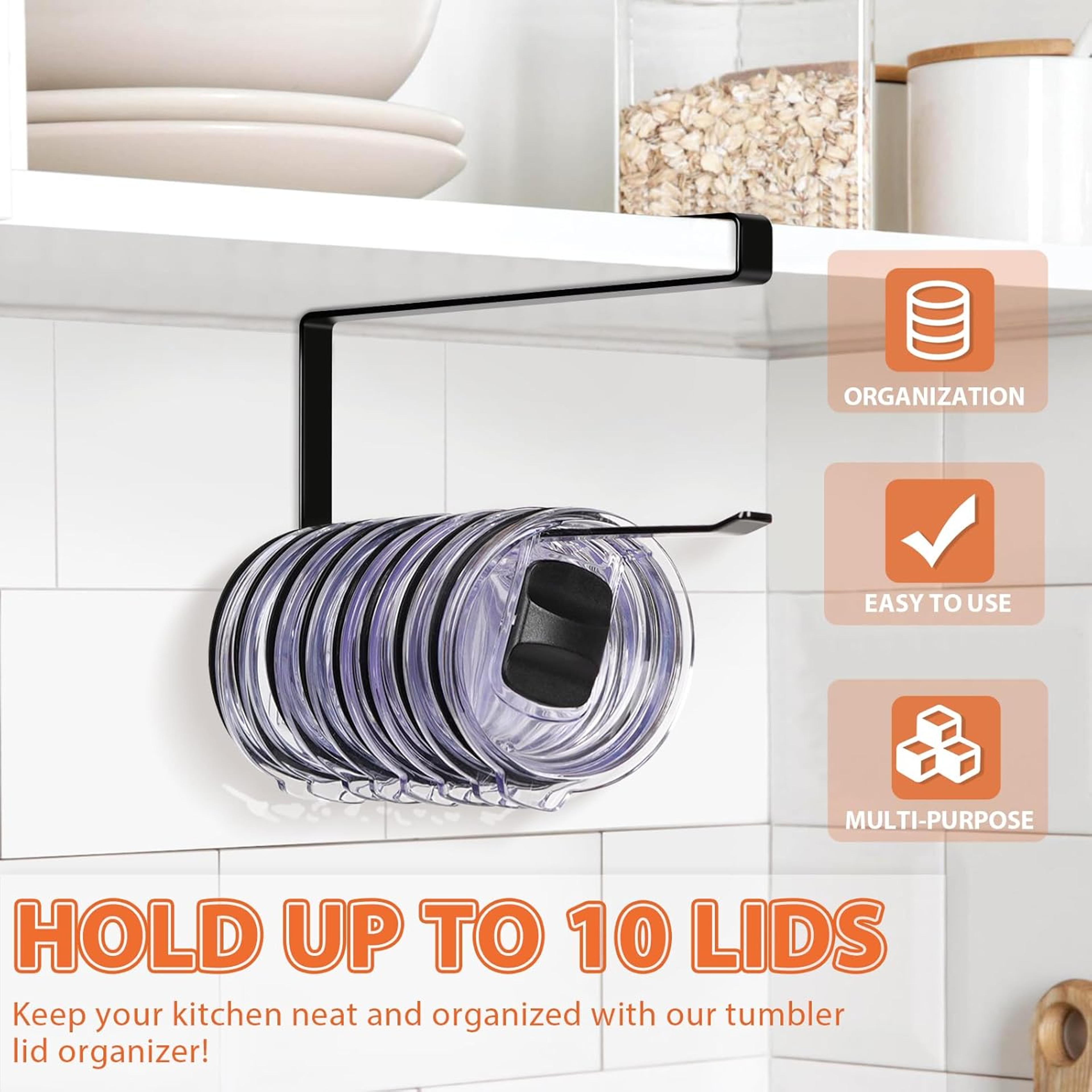 No Drill Paper Towel Holder Kitchen Cabinet Door Hook Space Saving Organizer 1