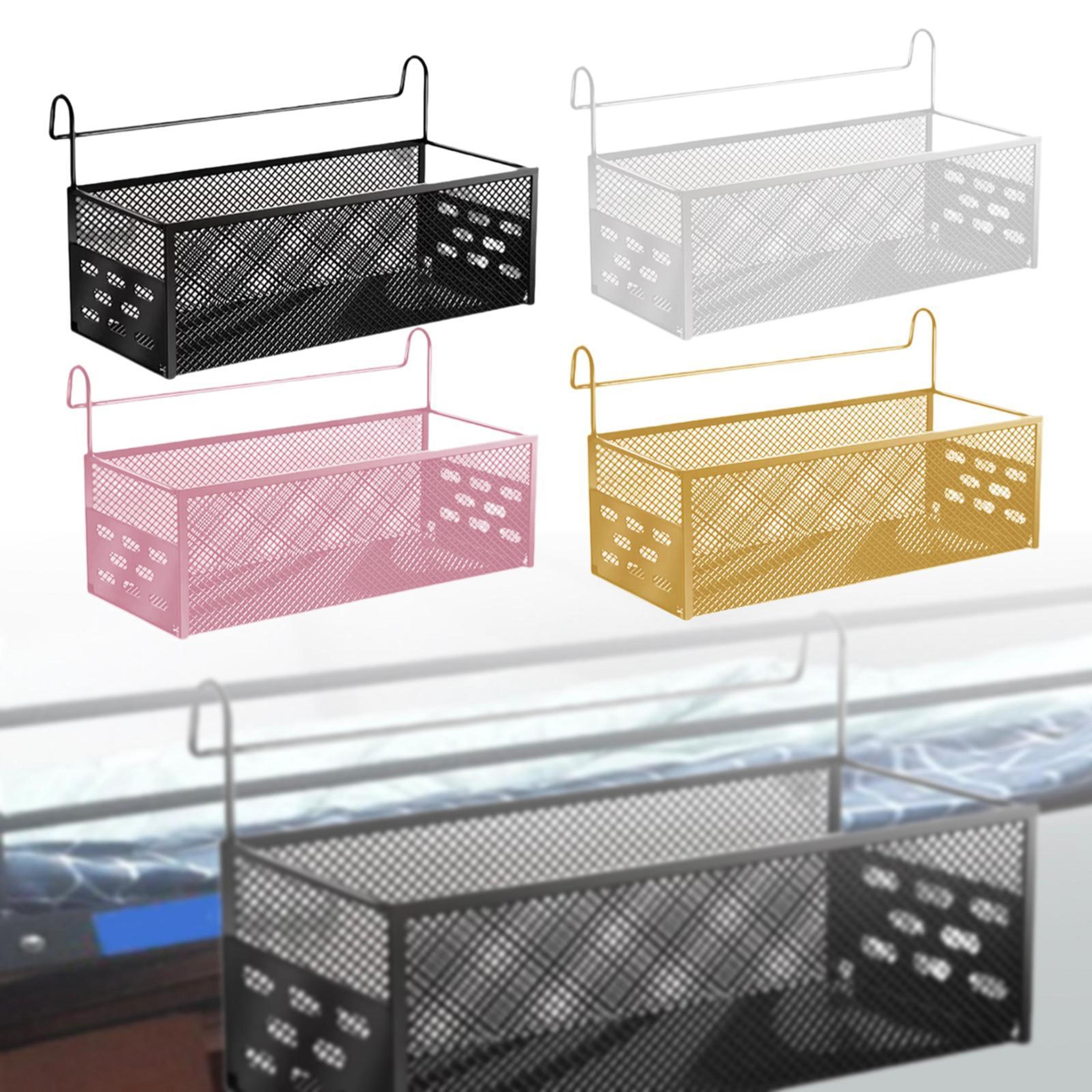 Bedside Hanging Storage Basket Metal Bedside Storage Organizer For Dorm Room And Bunk Bed 2
