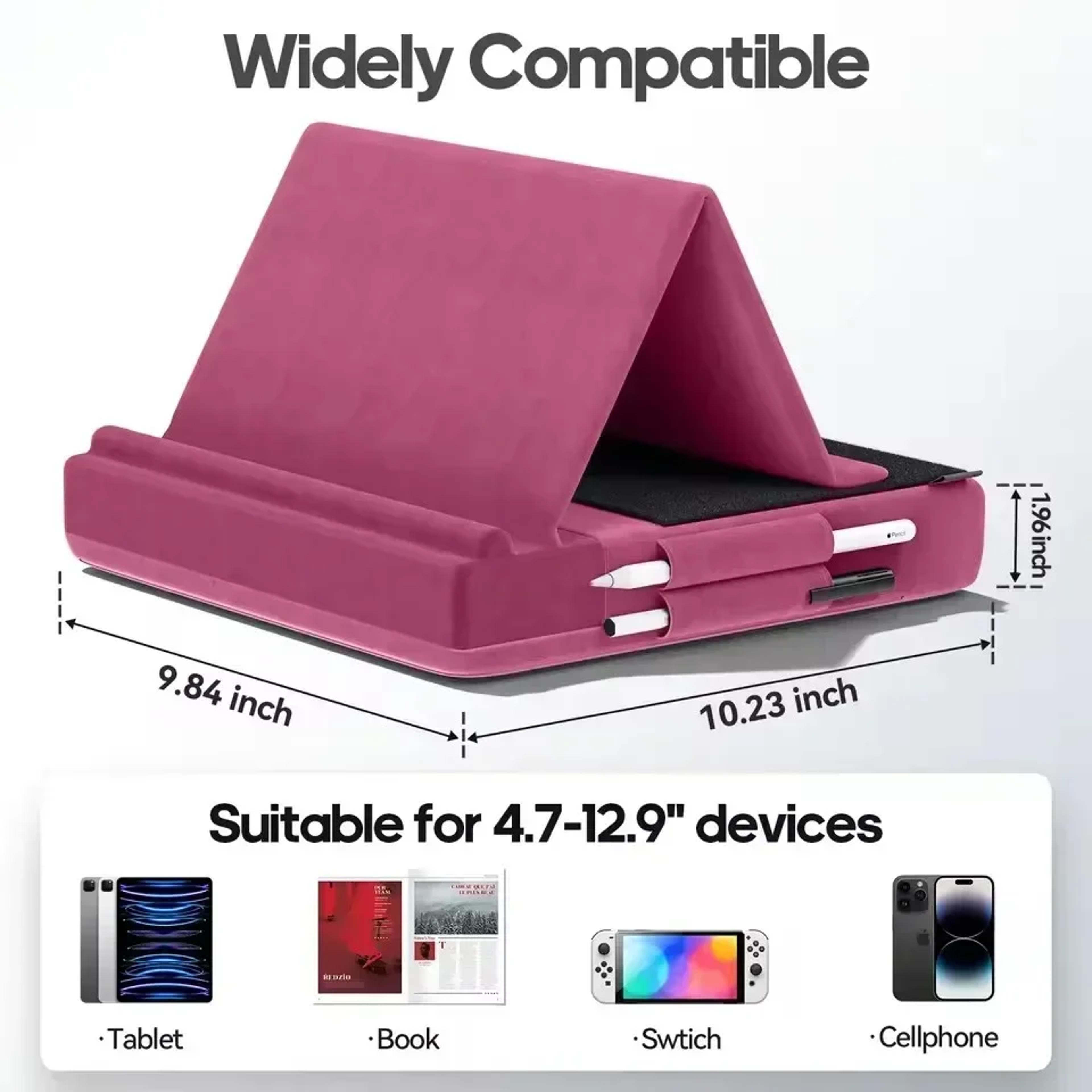 Tablet Pillow Stand Foldable IPad Holder Adjustable Bed And Desk Stand With Storage 3