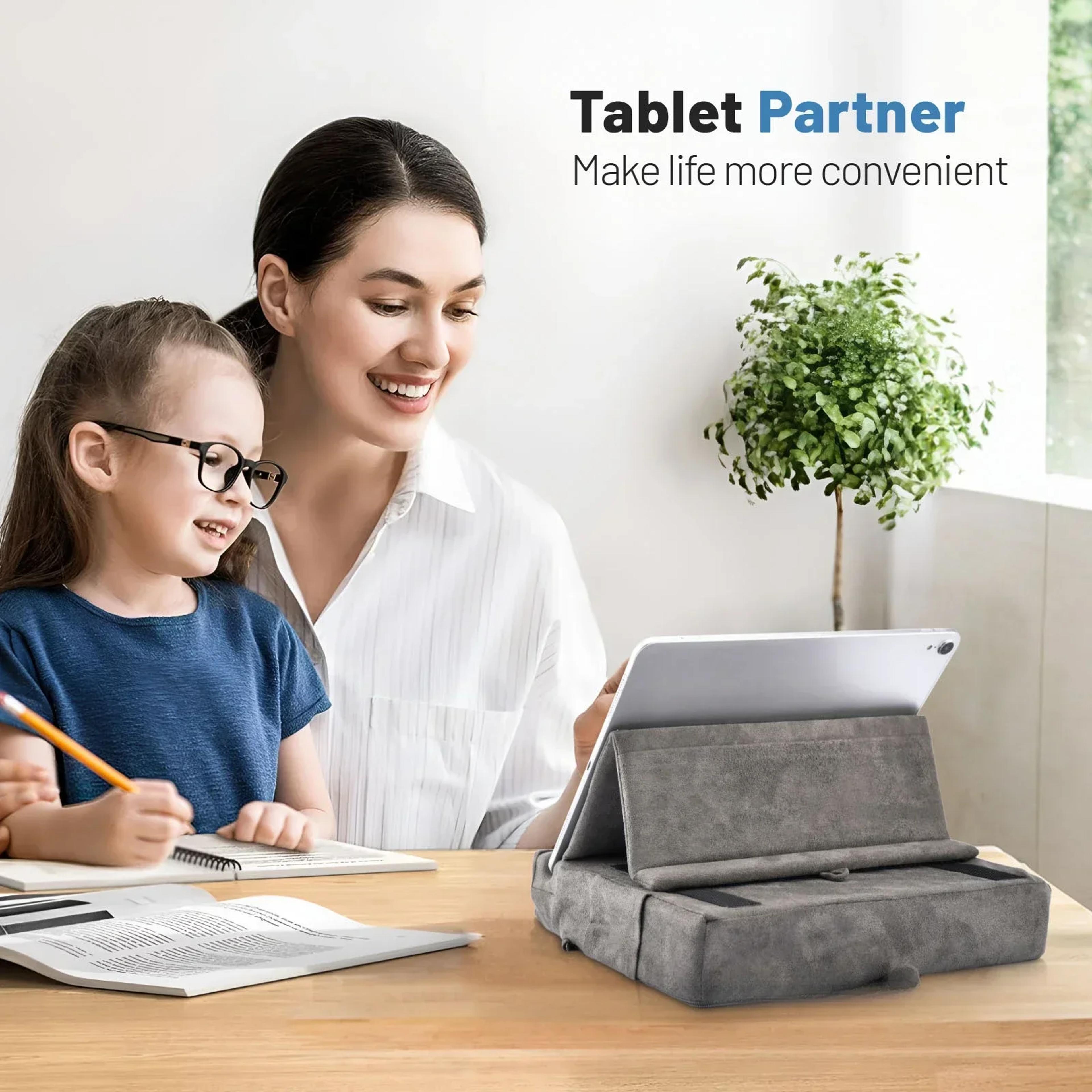 Tablet Pillow Stand Foldable IPad Holder Adjustable Bed And Desk Stand With Storage 5