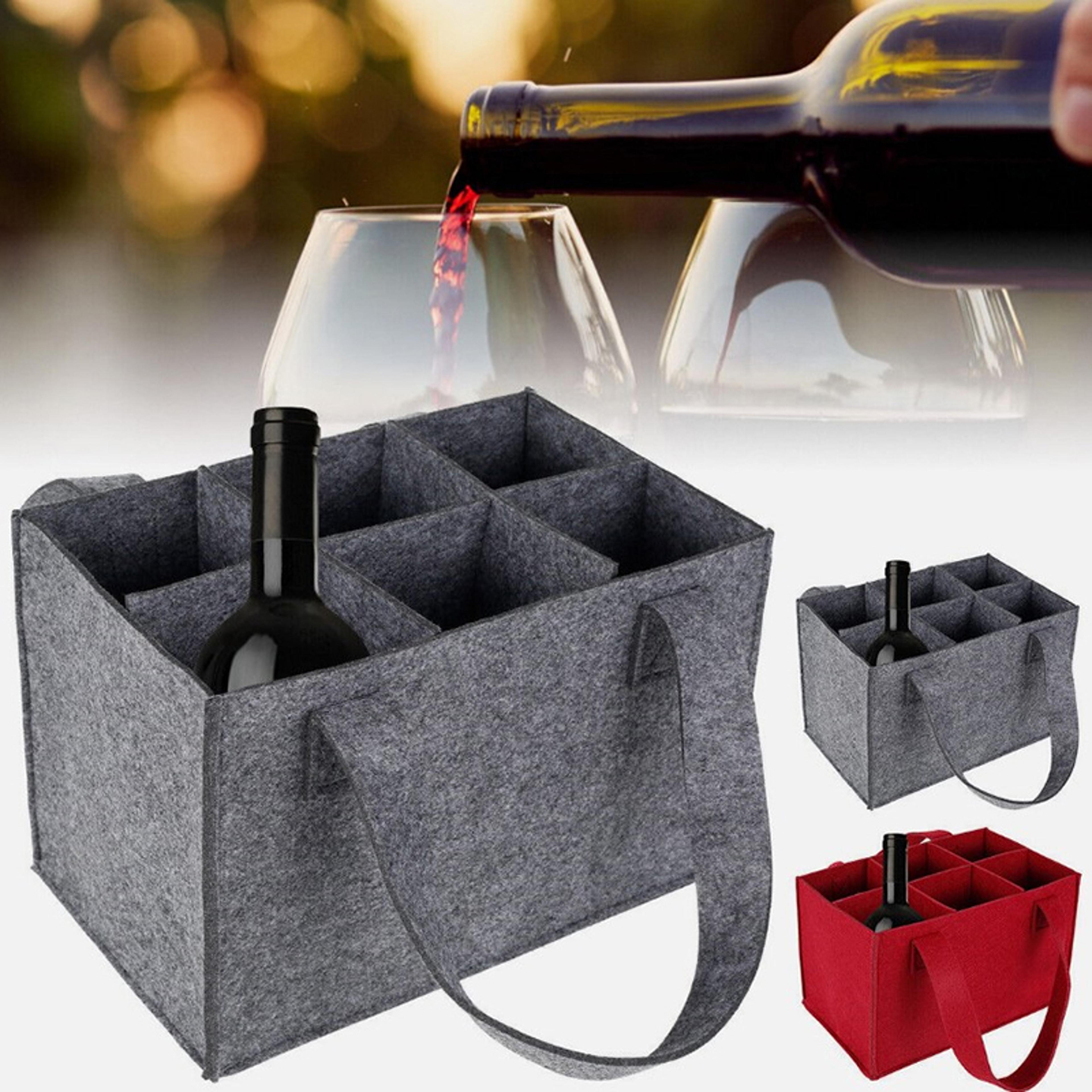 Foldable Wine Bottle Bag With 6 Compartments Waterproof Travel Carrier 2