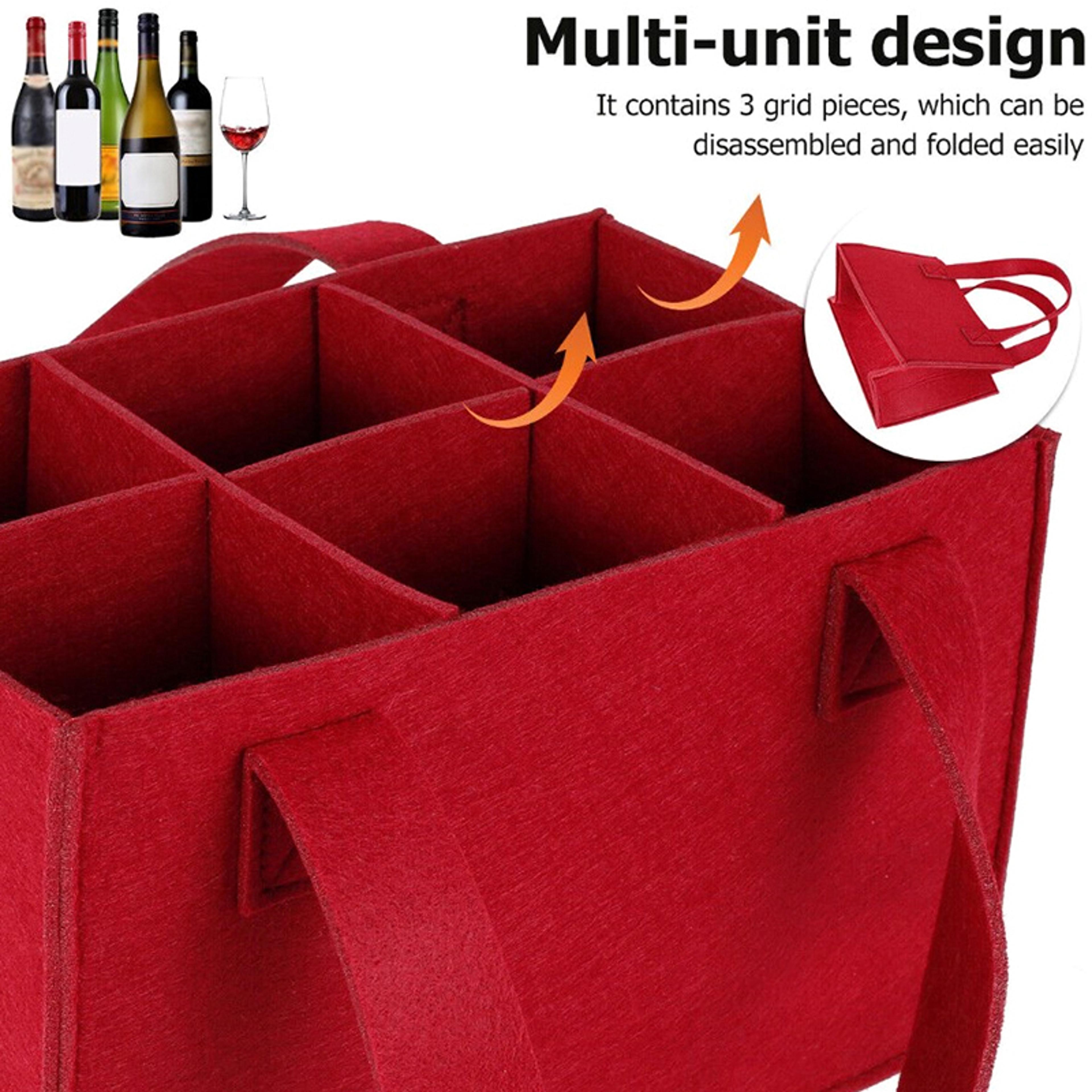 Foldable Wine Bottle Bag With 6 Compartments Waterproof Travel Carrier 4