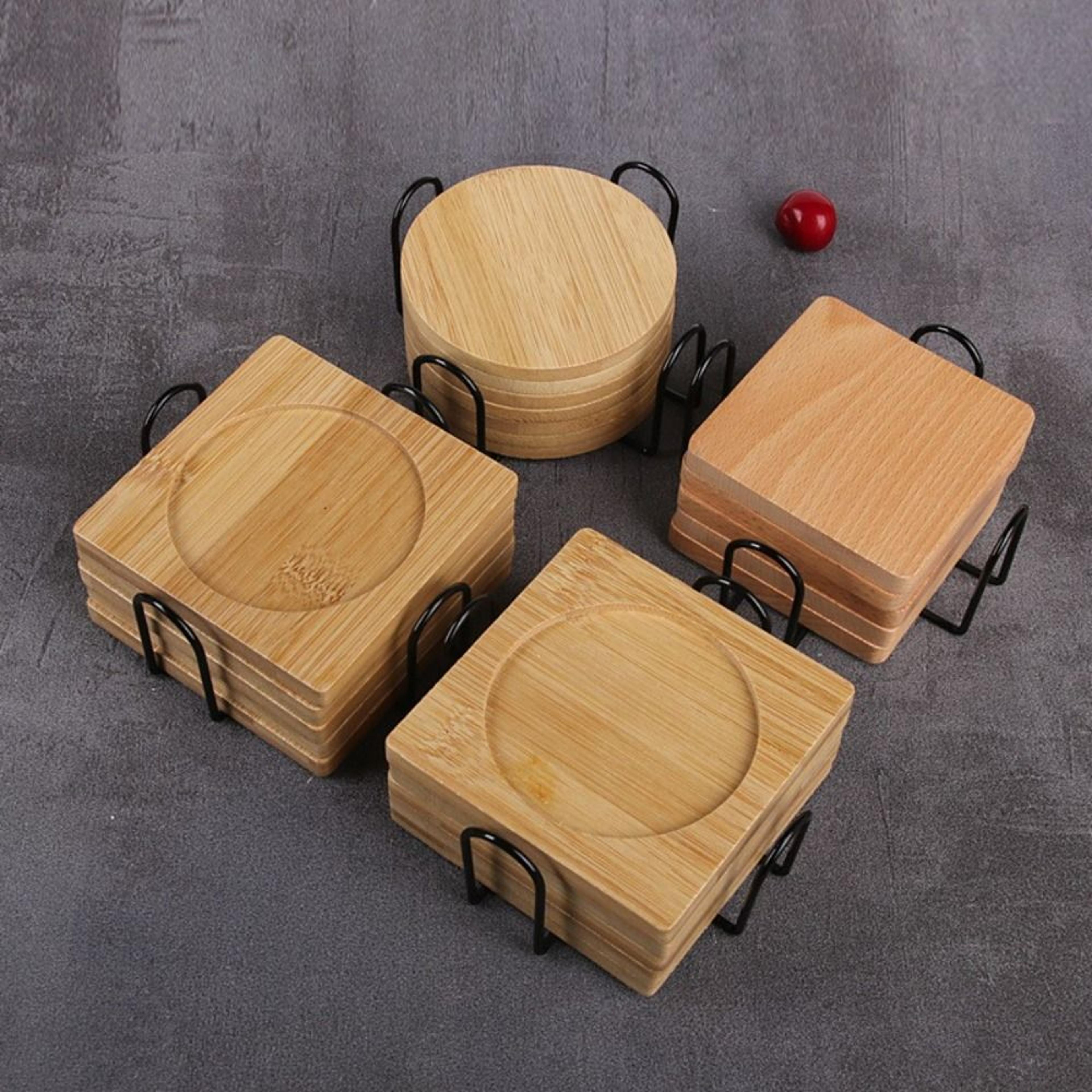 Durable Metal Coaster Holder Modern Tabletop Storage Rack 3