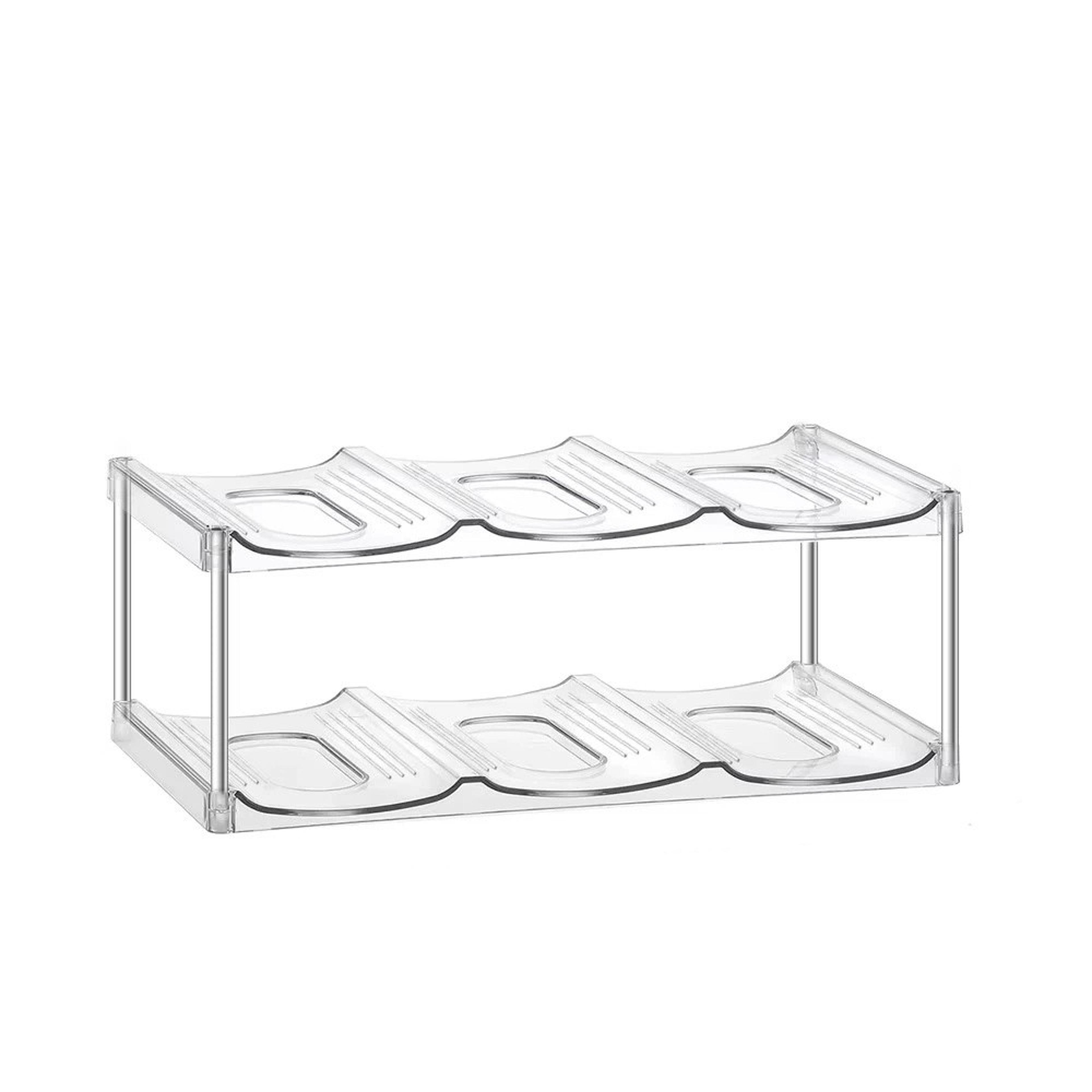 Clear Water Bottle Organizer Stackable Space Saving Rack 6