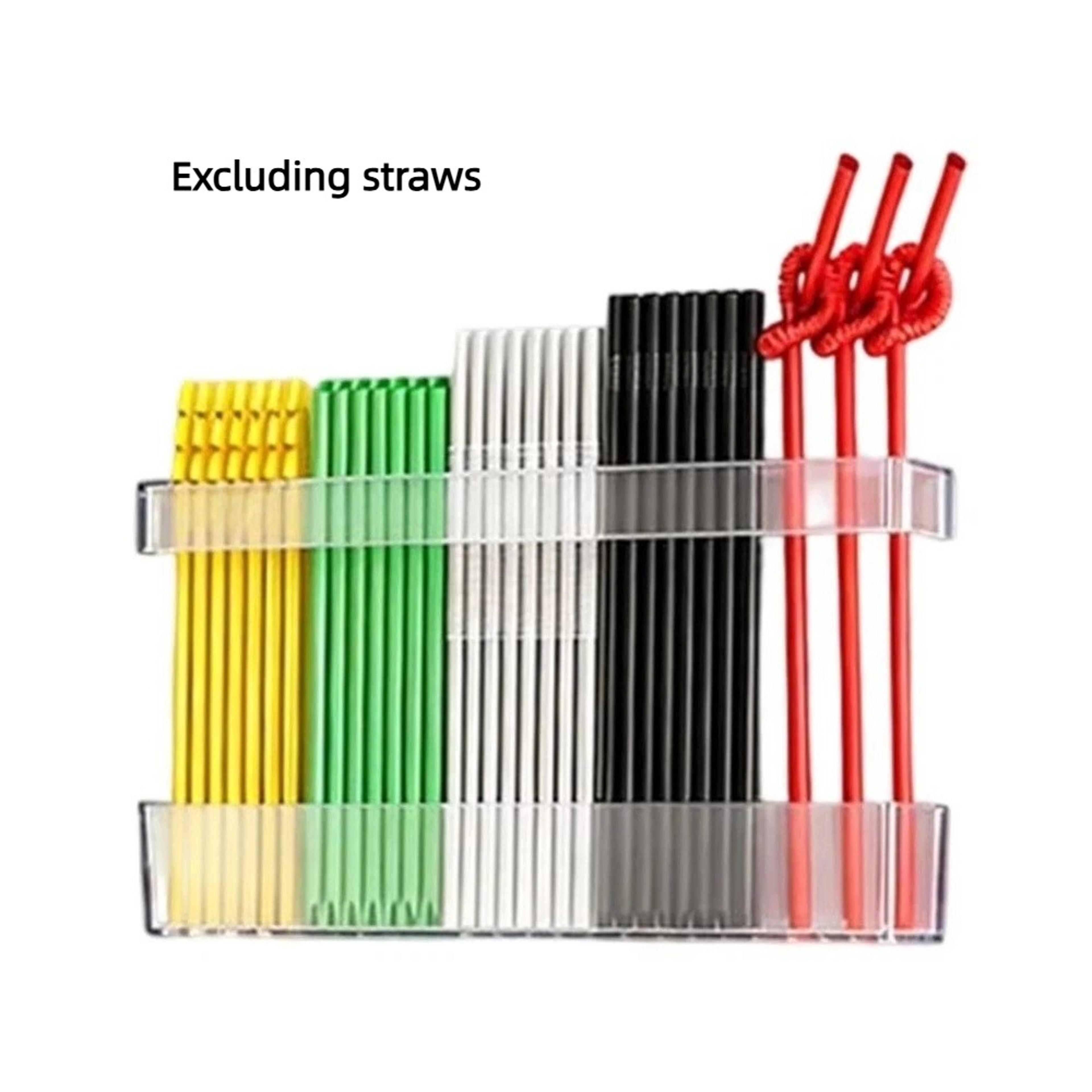 Clear Acrylic Straw Holder Wall Mounted Kitchen Organizer 5