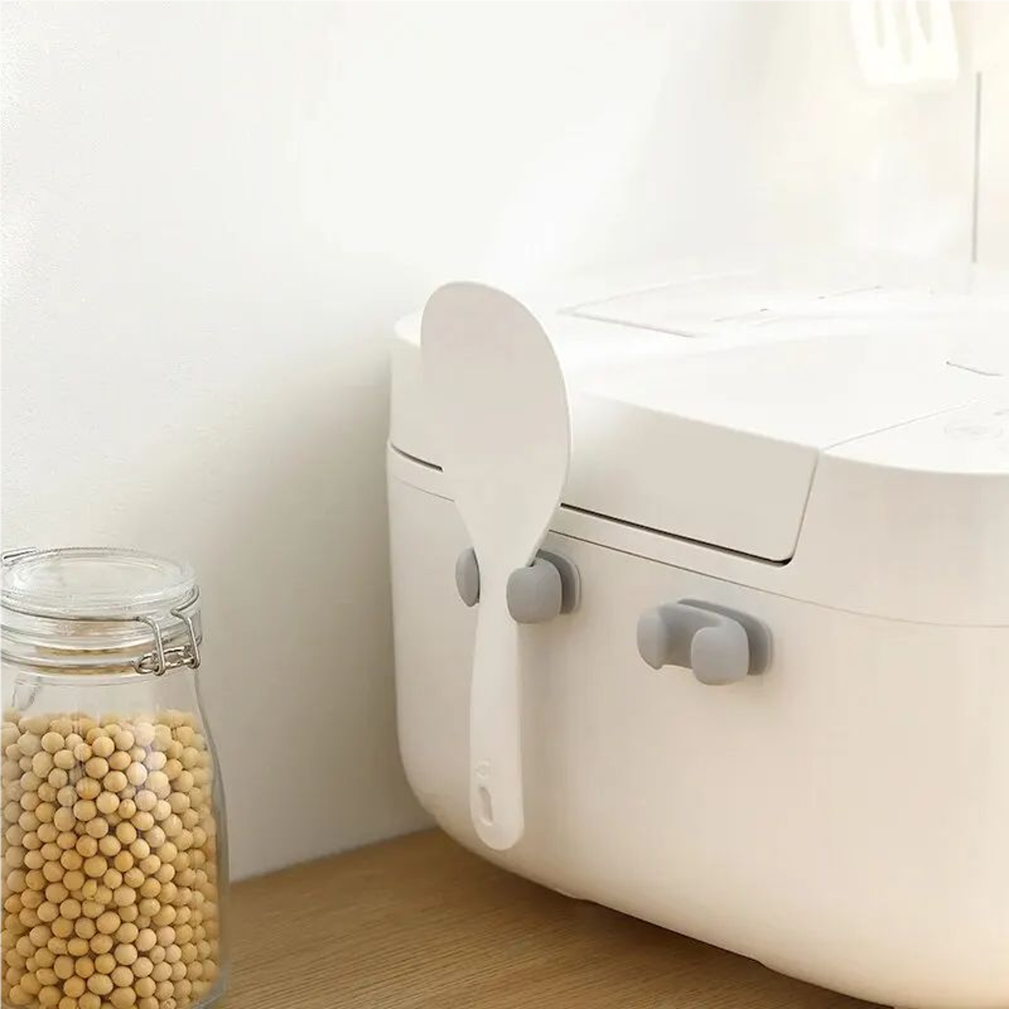 Silicone Rice Spoon Holder Heat Resistant Rice Paddle Organizer 2