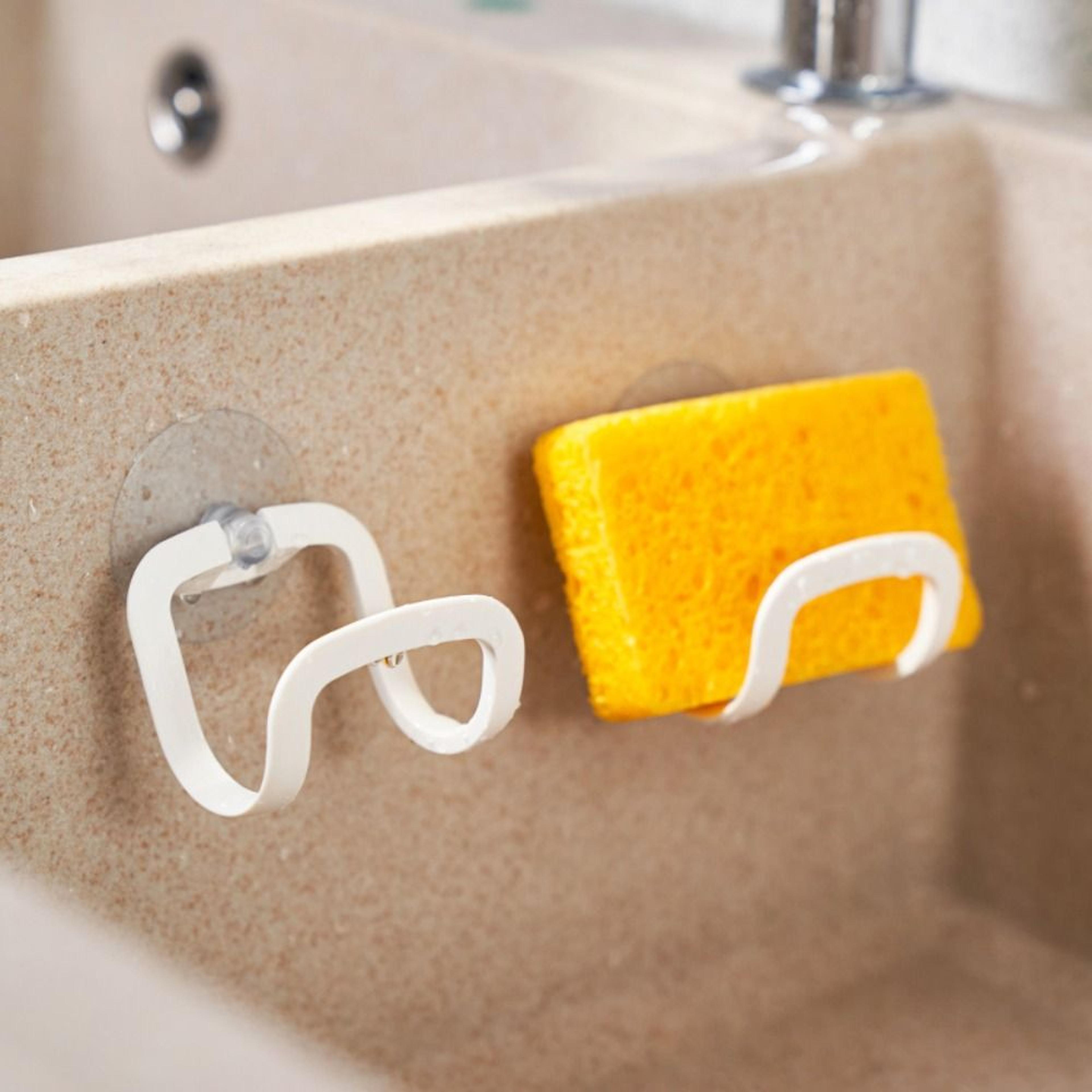 Suction Cup Sink Drain Rack Sponge Holder Multifunctional Kitchen Organizer 1