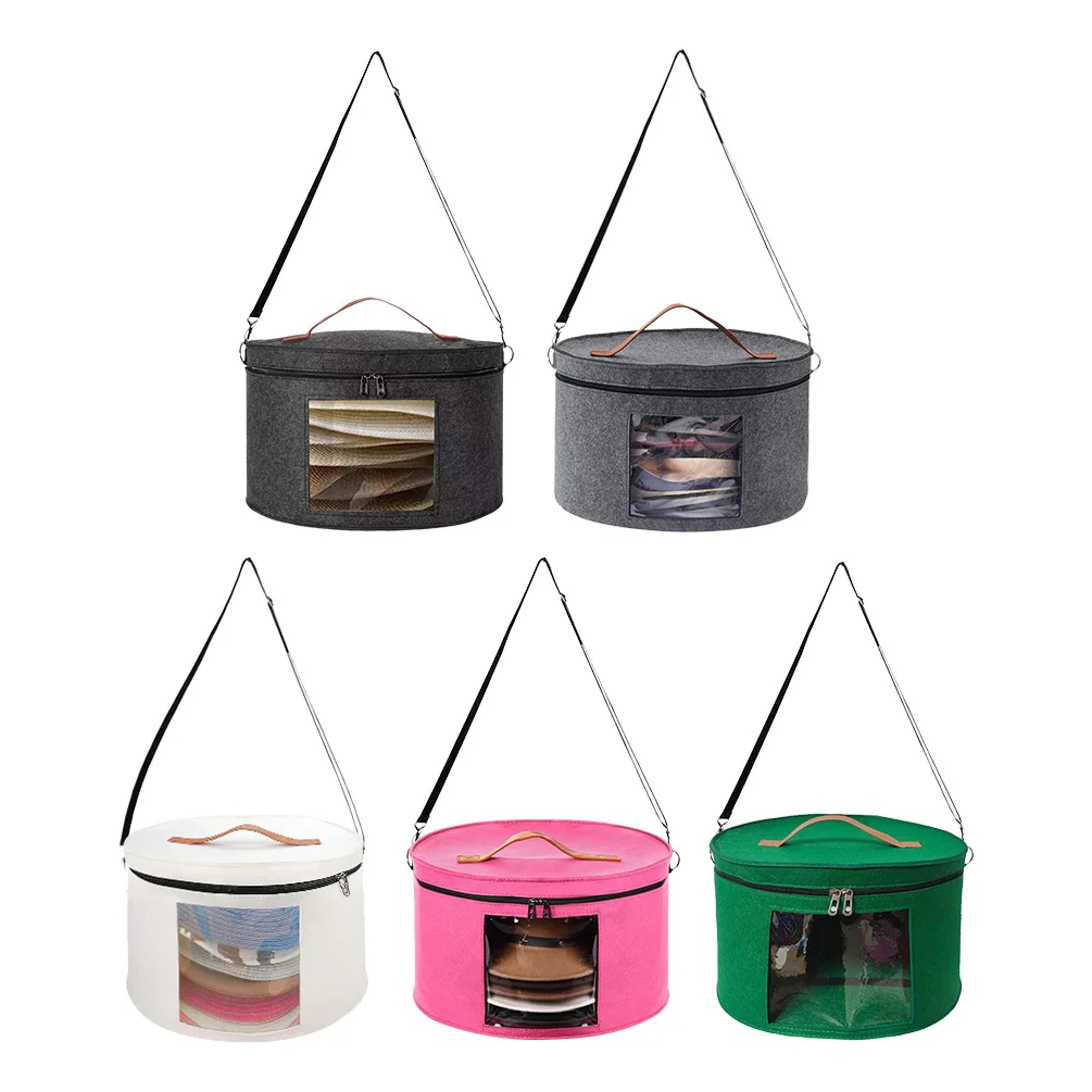 Collapsible Hat Box Travel Case With Shoulder Strap For Cowboy Hat Storage 1