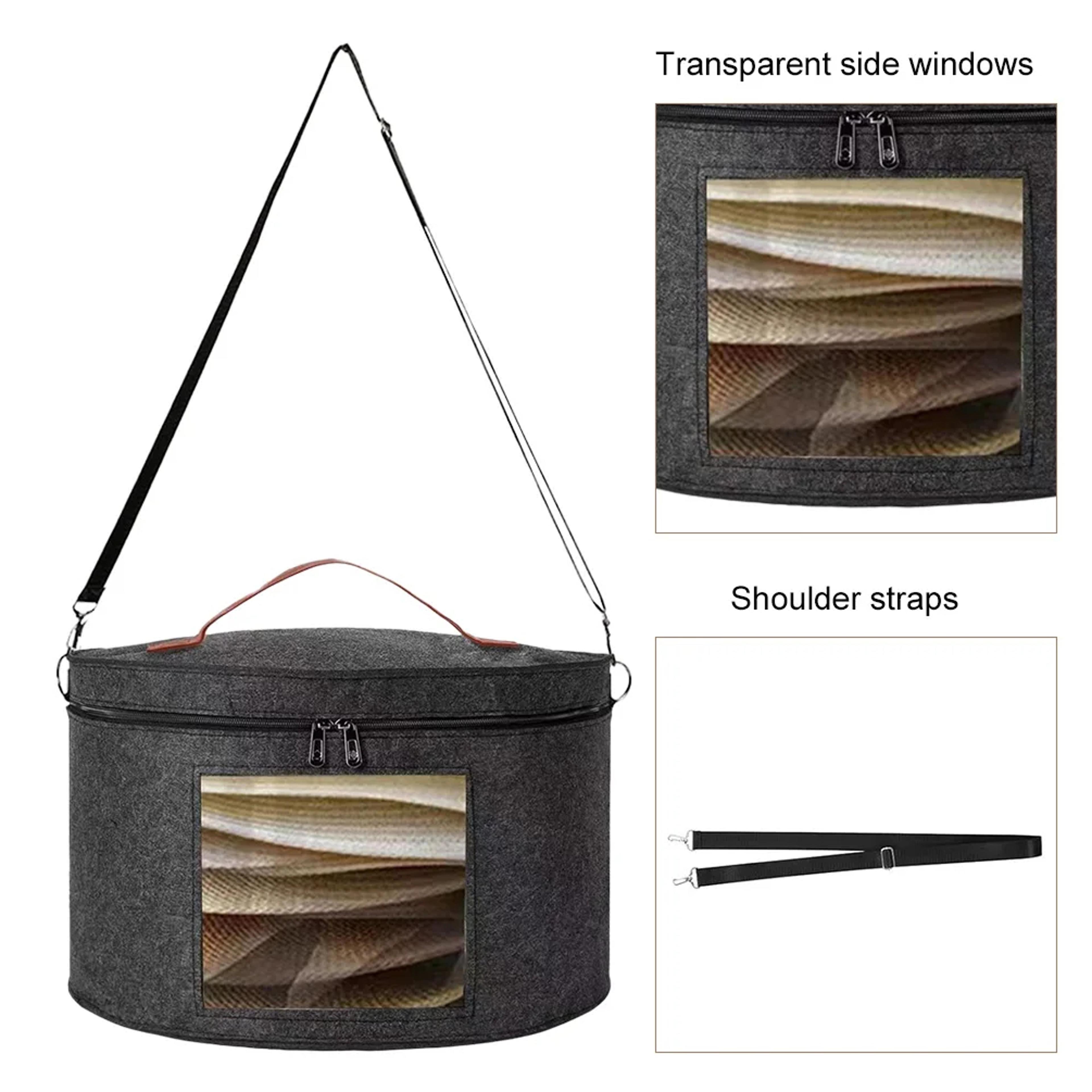 Collapsible Hat Box Travel Case With Shoulder Strap For Cowboy Hat Storage 4