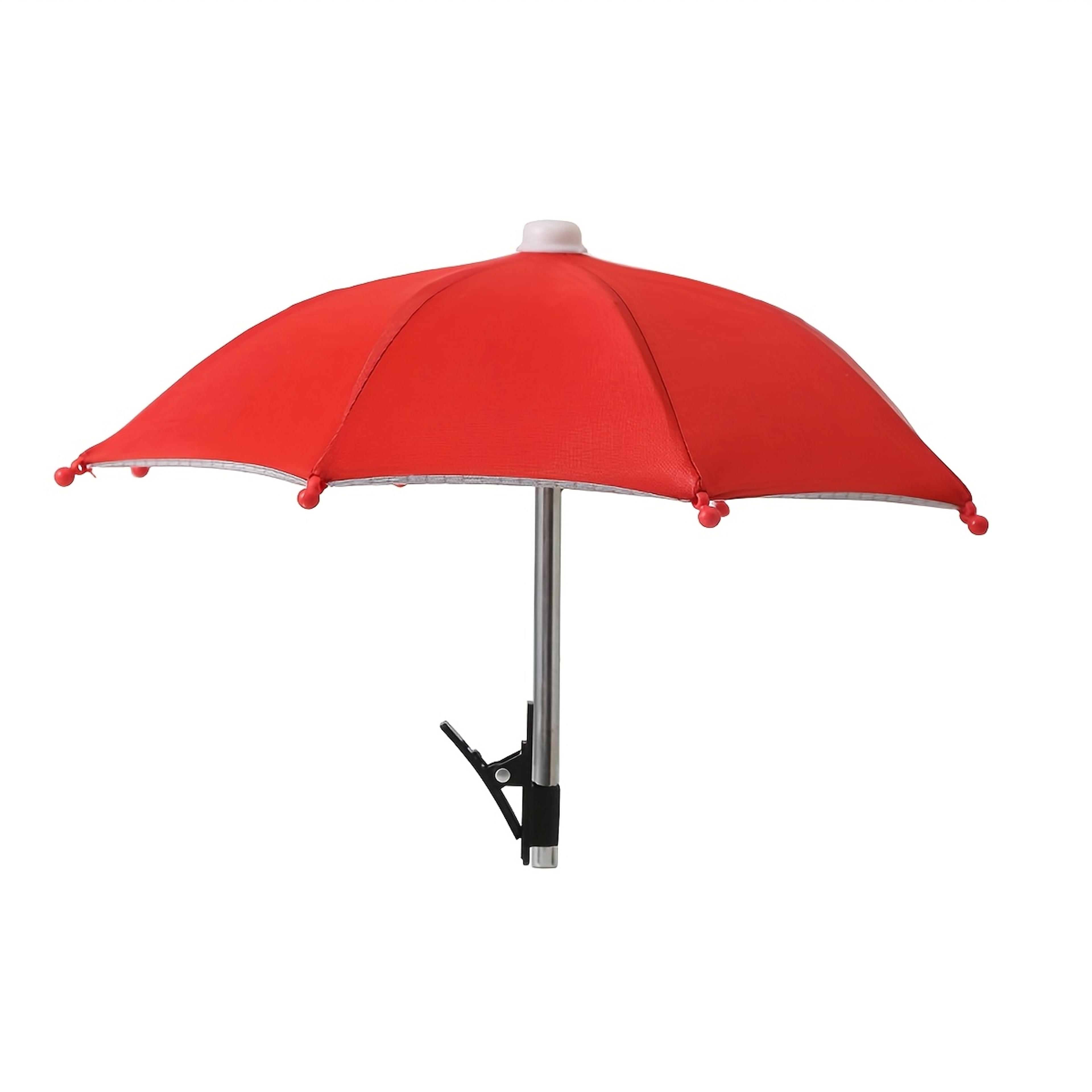 mini clip on phone umbrella rainproof anti reflective sunshade for live streaming and cycling