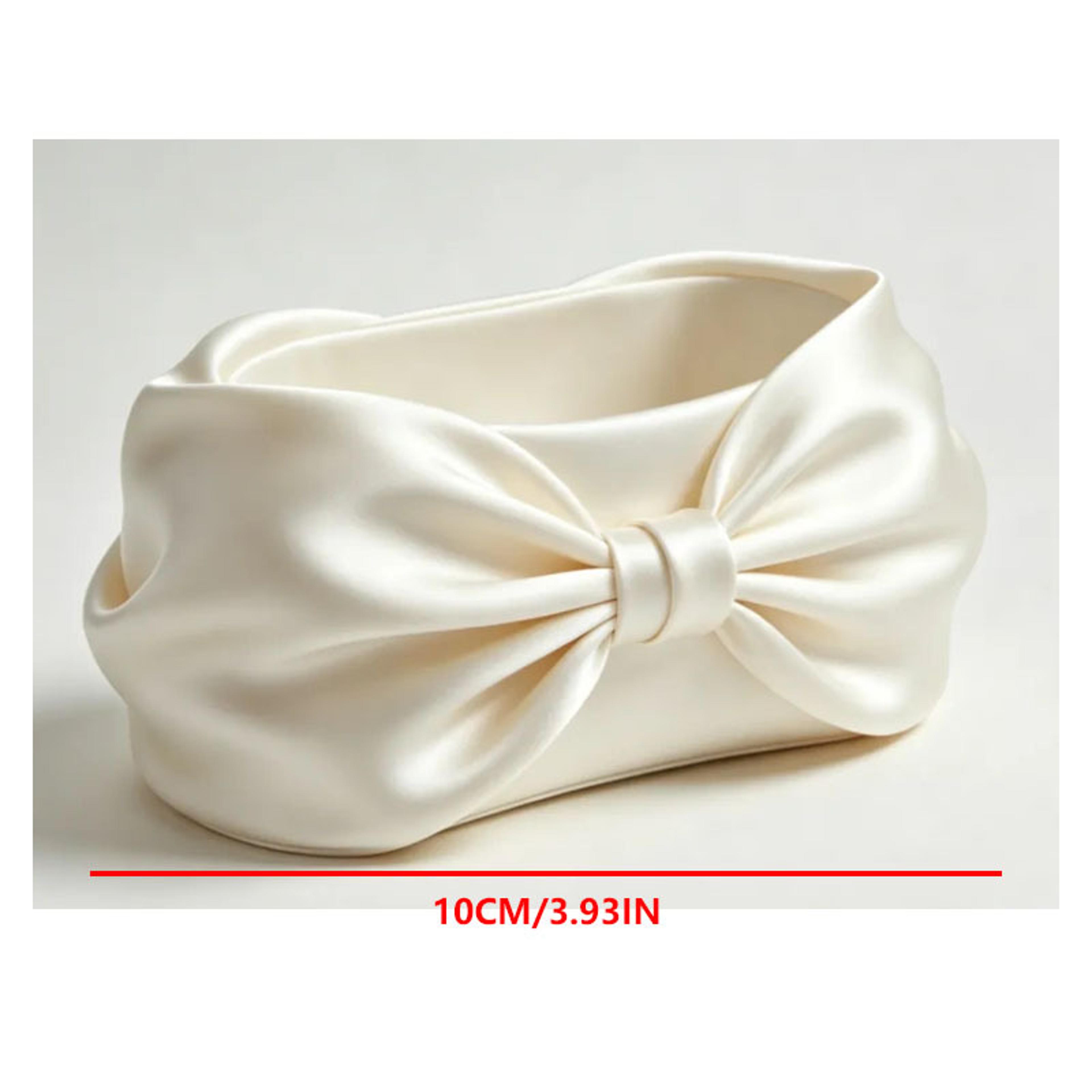 Bow Decorative Jewelry Storage Tray Elegant Home Table Decor Organizer 5