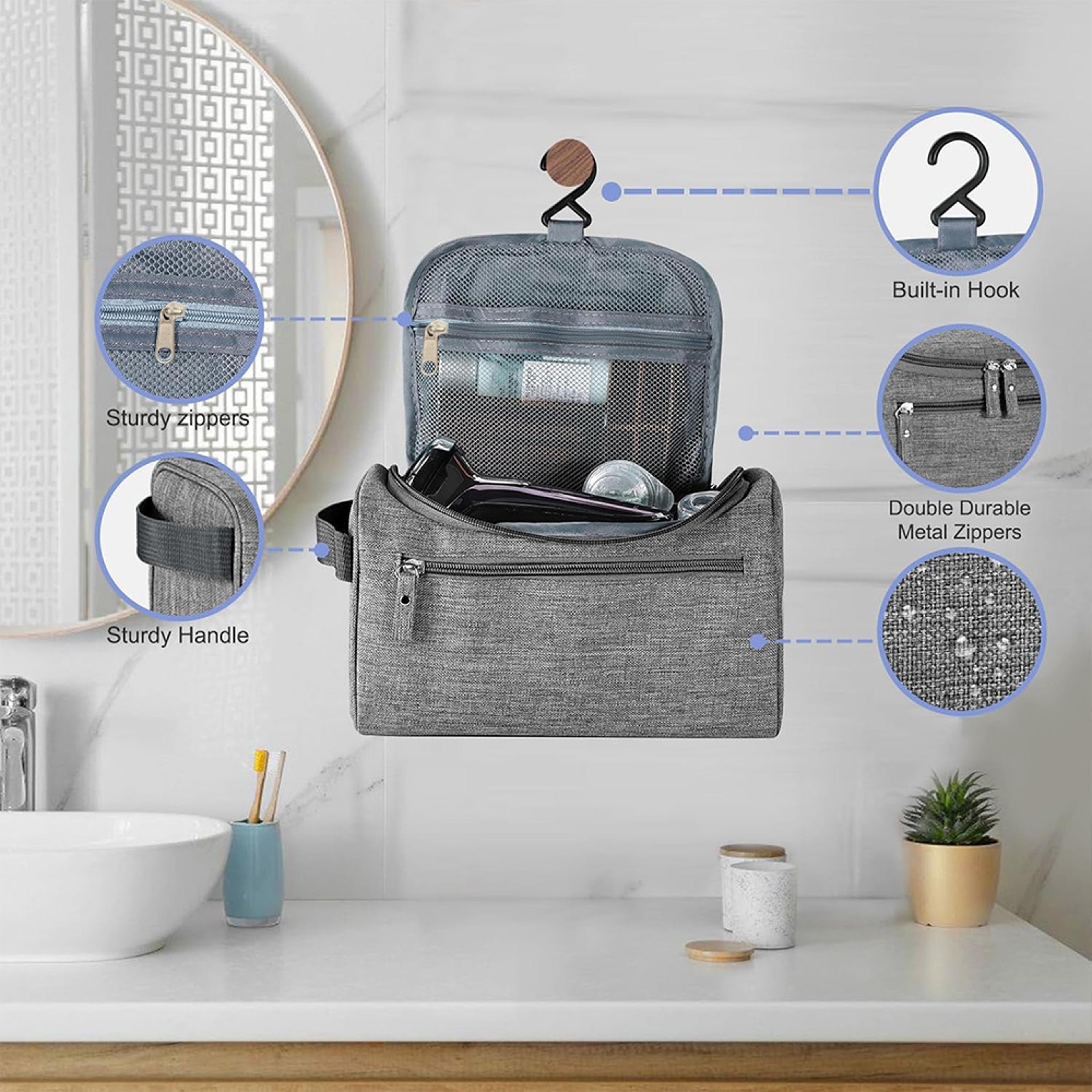 Multi Functional Travel Toiletry Bag Large Capacity Organizer With Hook 5