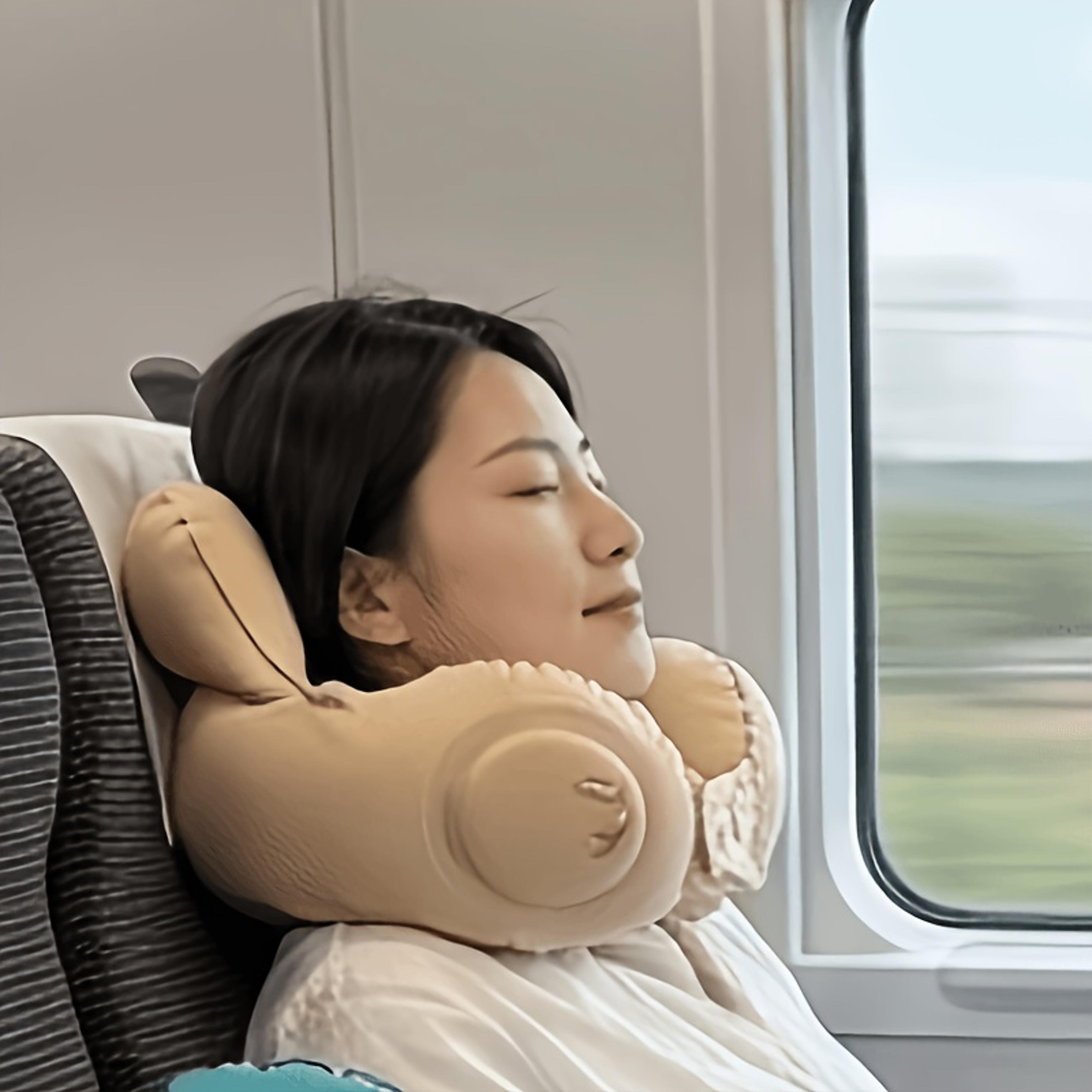 Inflatable Travel Pillow U Shaped Neck Support For Flights Car Office 3