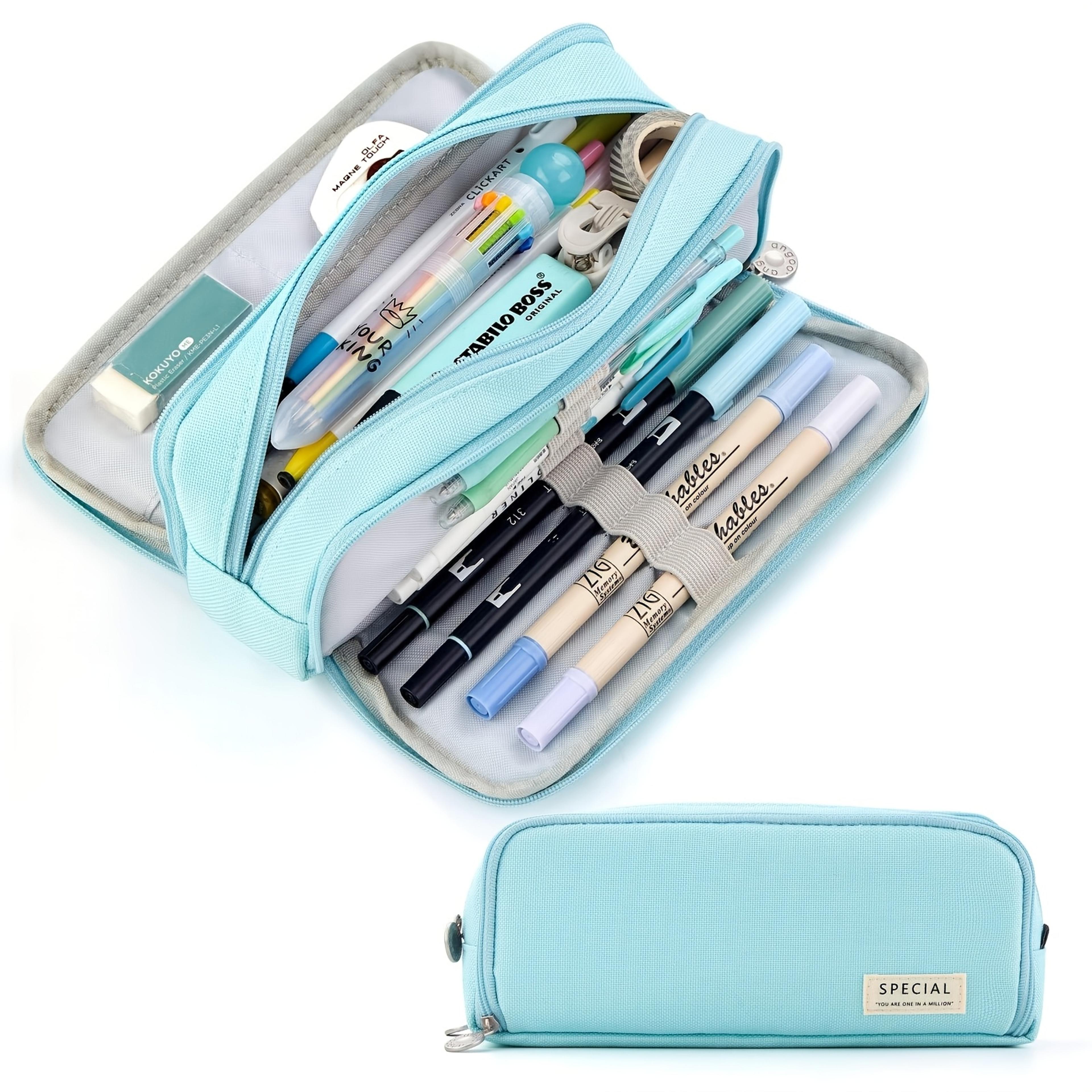 Pink Multi Layer Pencil Case For Girls Large Capacity Stationery Organizer 9