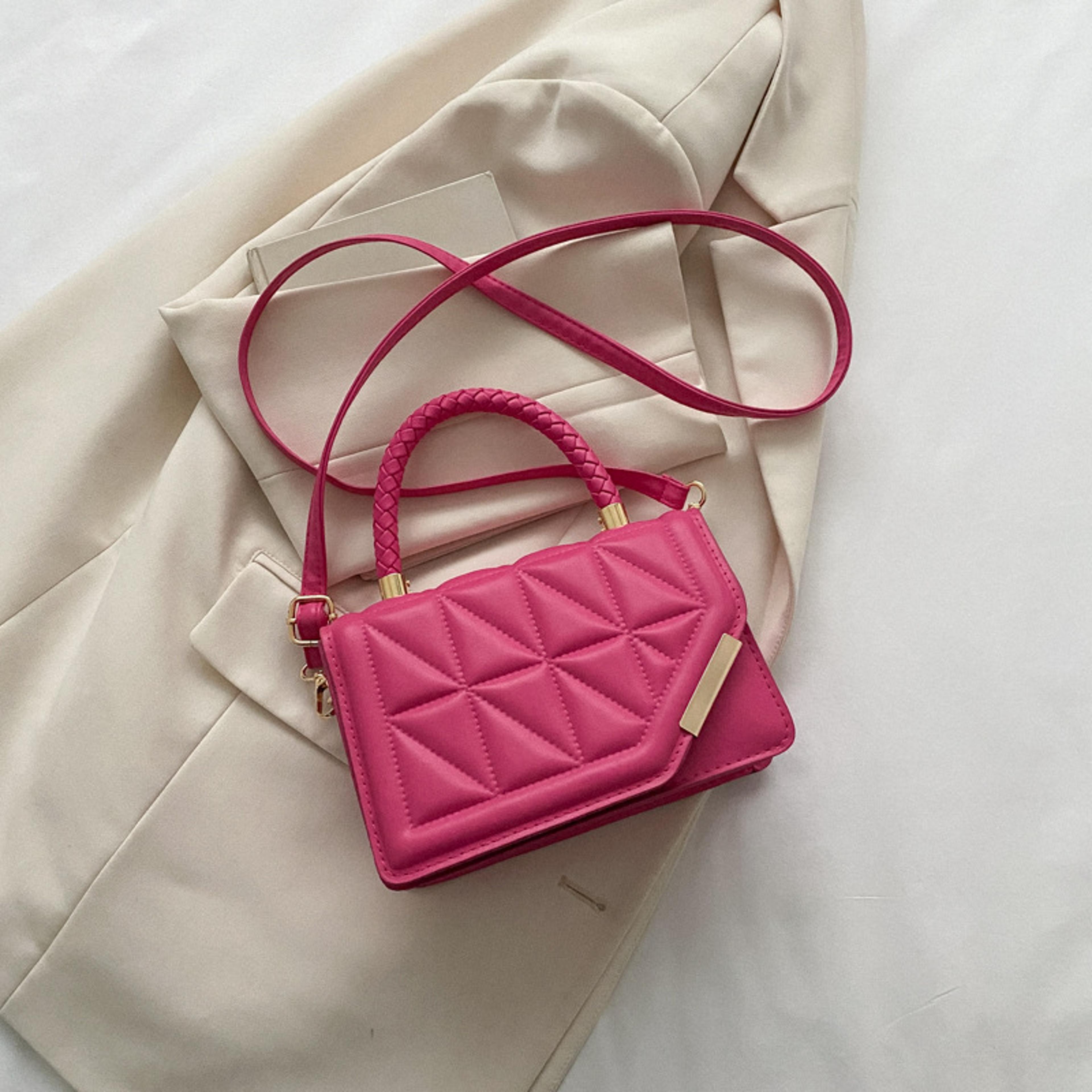 Plaid PU Leather Crossbody Shoulder Bag For Women Fashion Handbag 2
