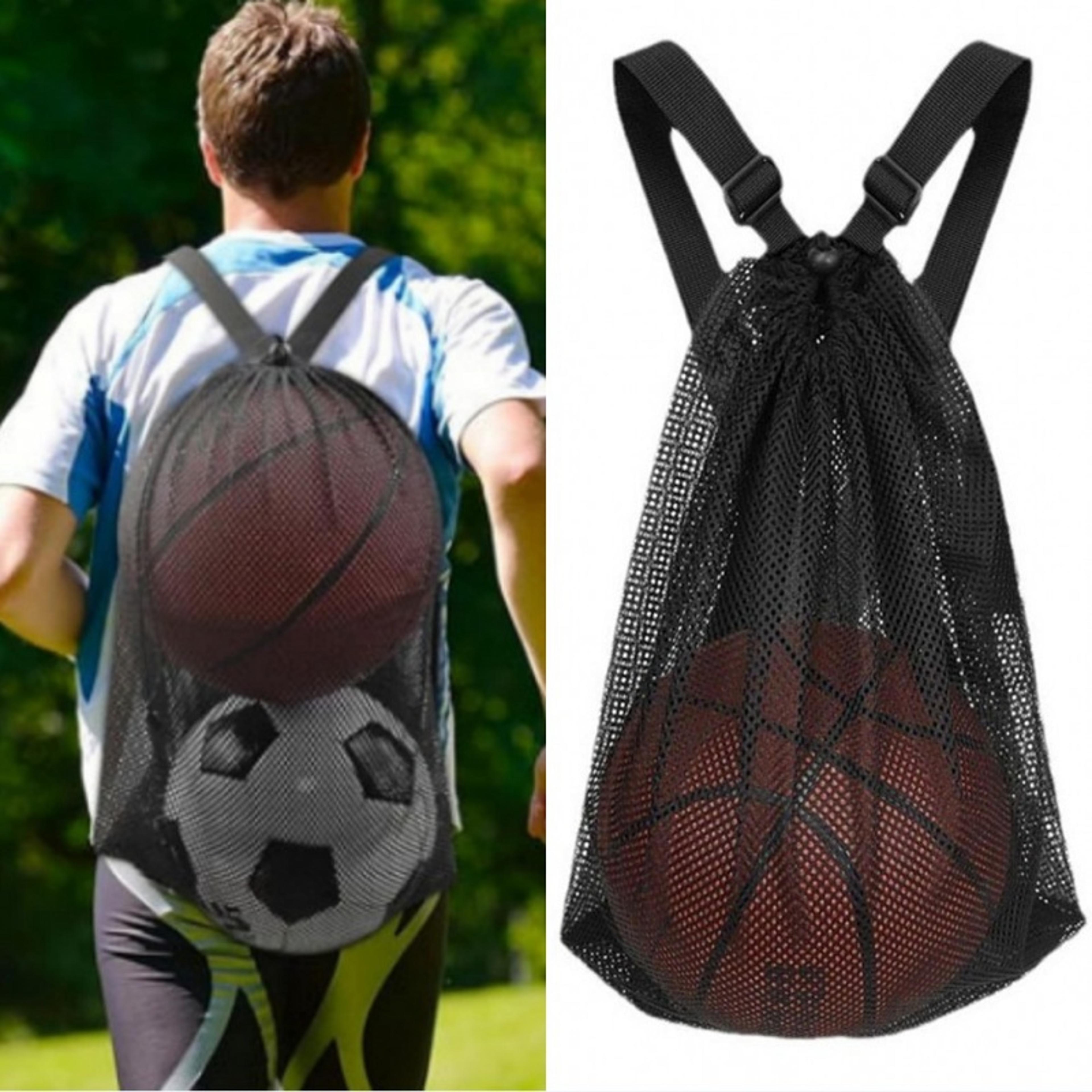 Portable Mesh Drawstring Backpack Sports Bag For Football Basketball Swim Travel And Storage 1