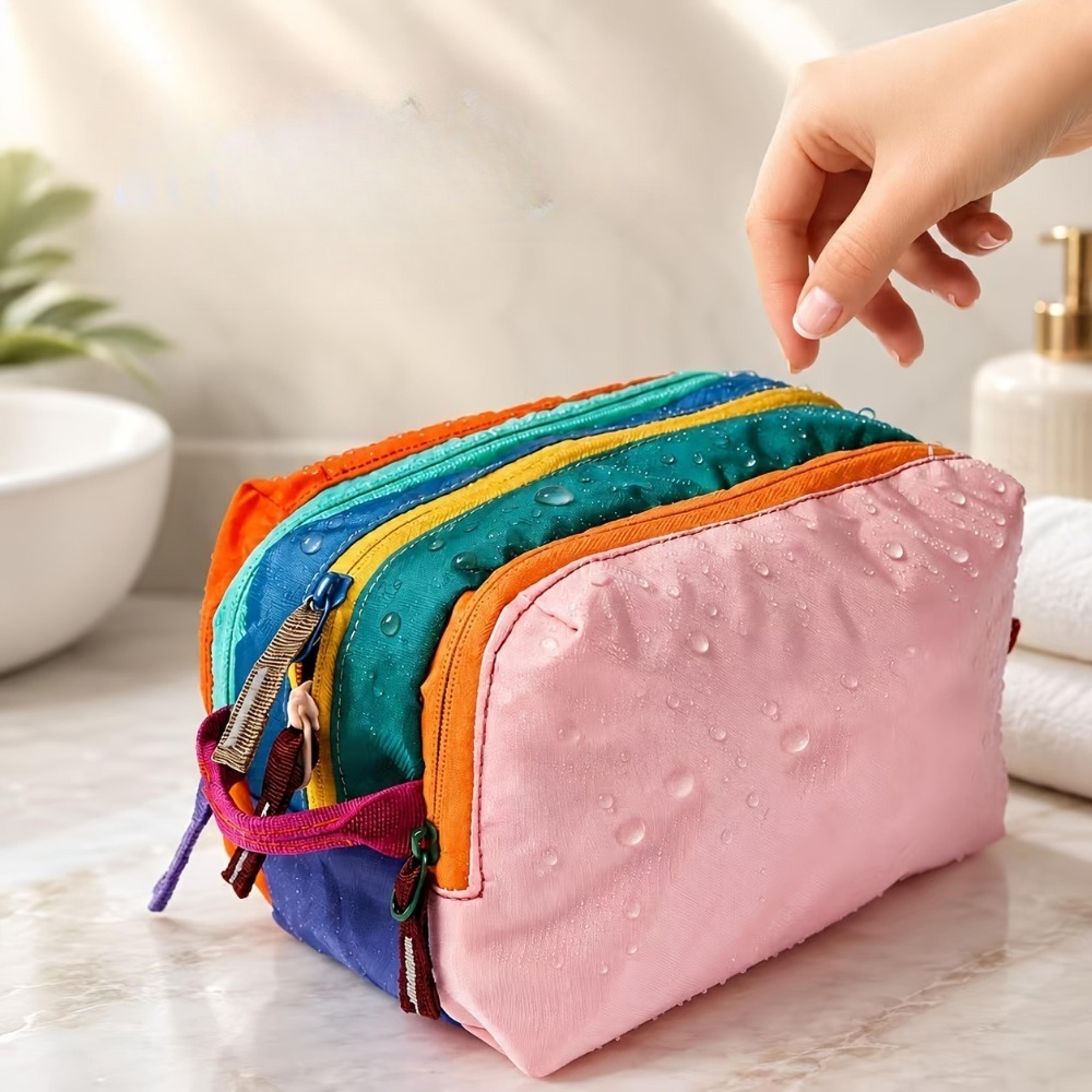 Dopamine Color Travel Toiletry Bag Makeup Organizer With Multi Compartment Storage 1