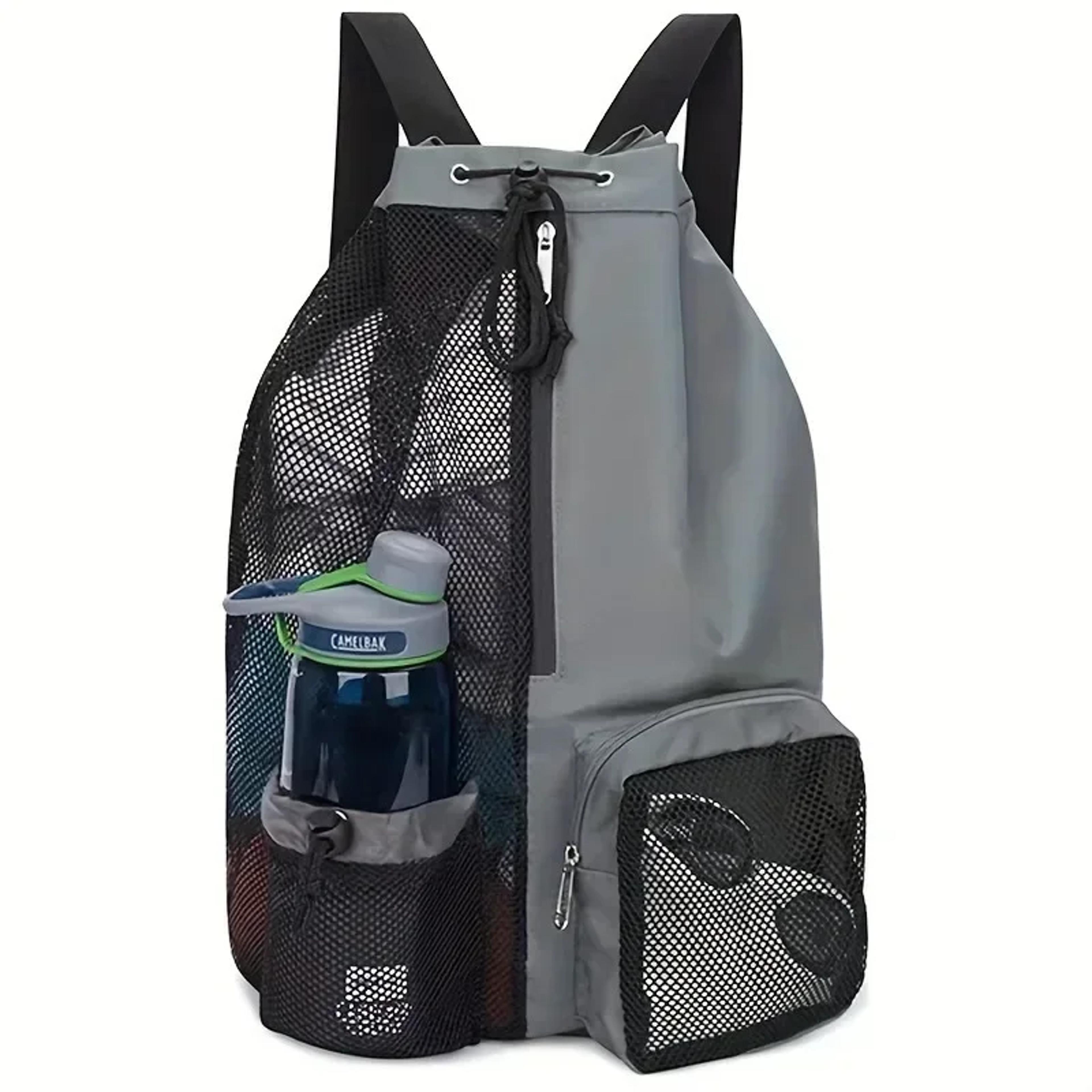 Portable Mesh Drawstring Backpack For Swimming Beach Diving And Gym 4