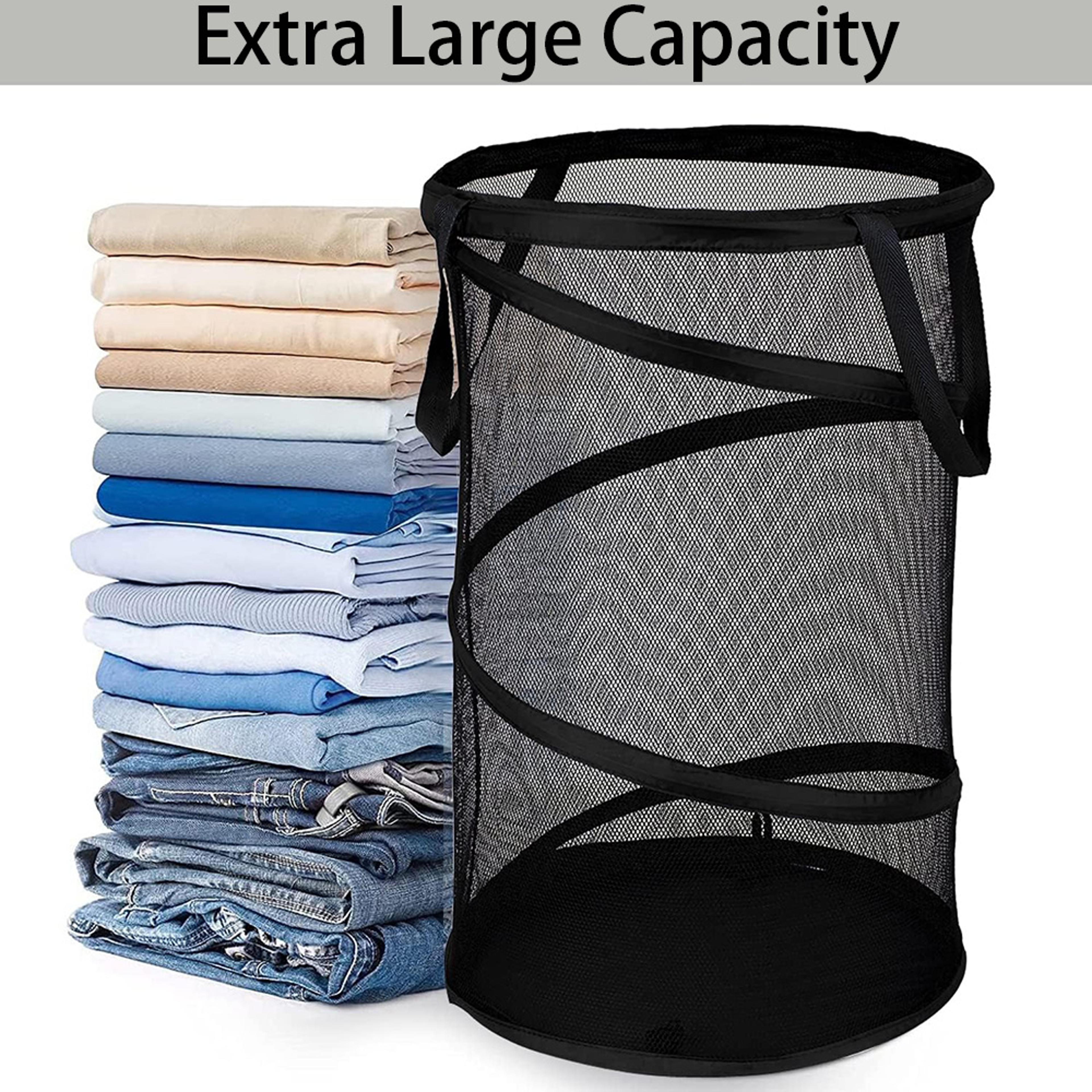 Extra Large Collapsible Laundry Hamper Foldable Laundry Basket With Handles 3