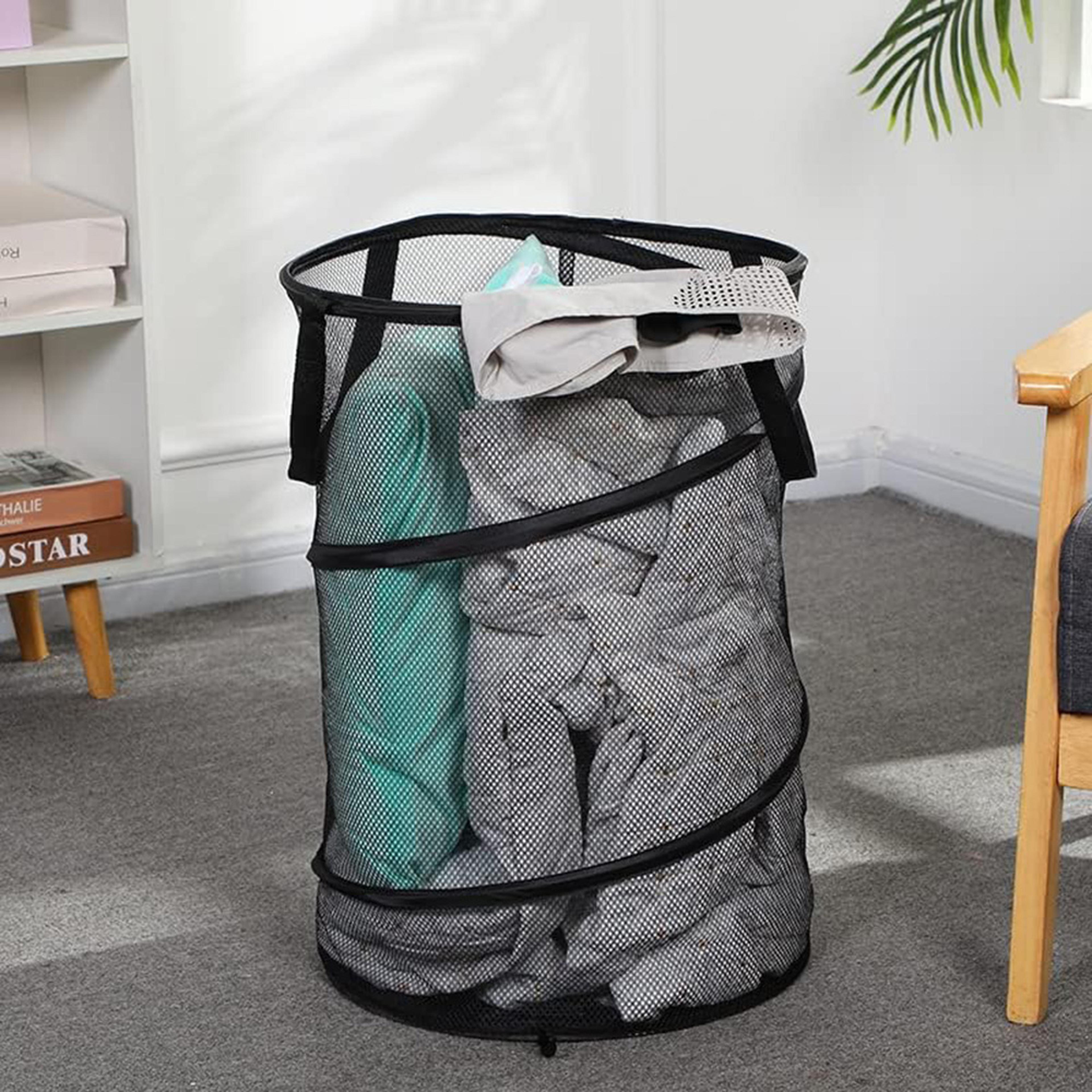 Extra Large Collapsible Laundry Hamper Foldable Laundry Basket With Handles 4