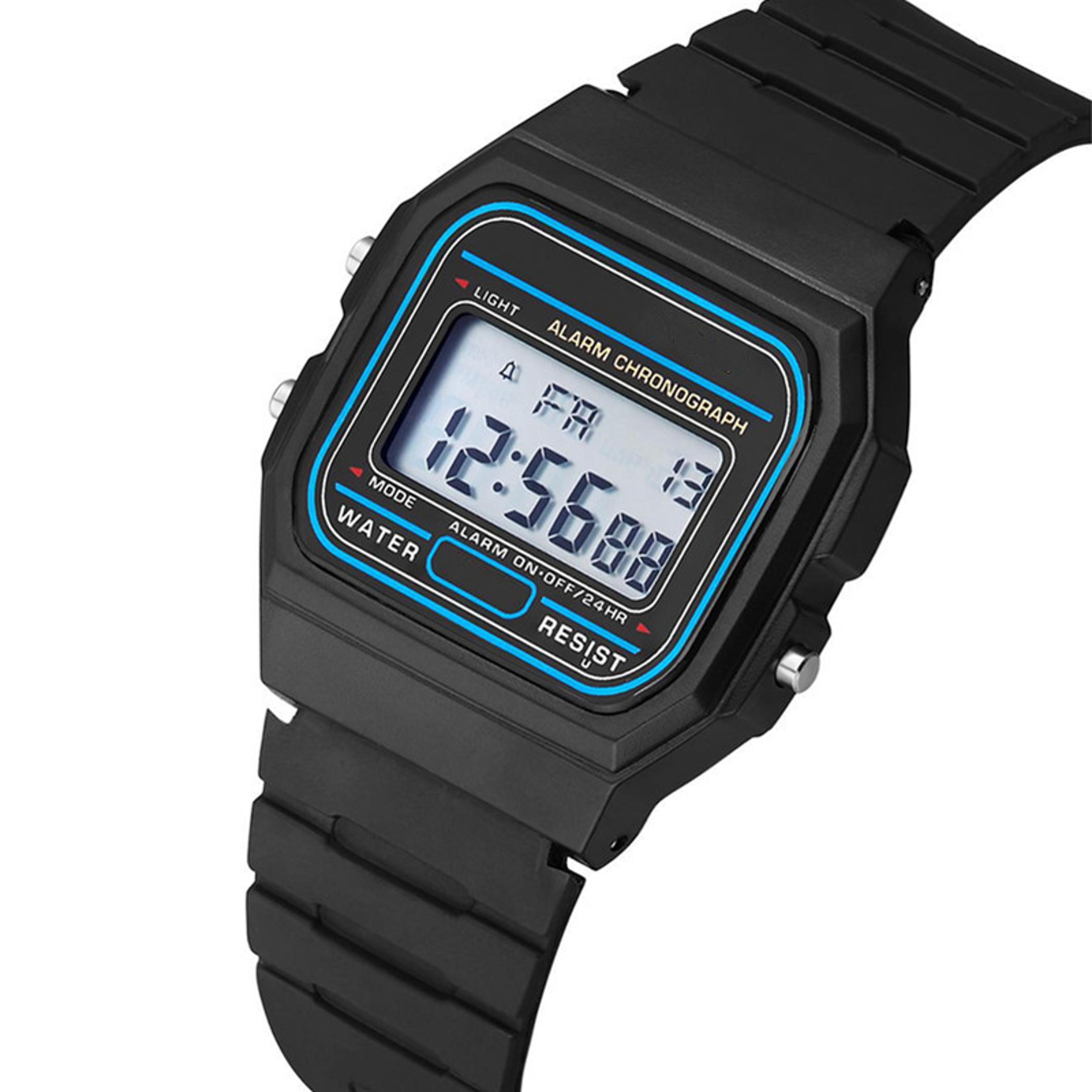 Sport LED Digital Watch For Men Small Square Dial Casual Silicone Band Watch 0