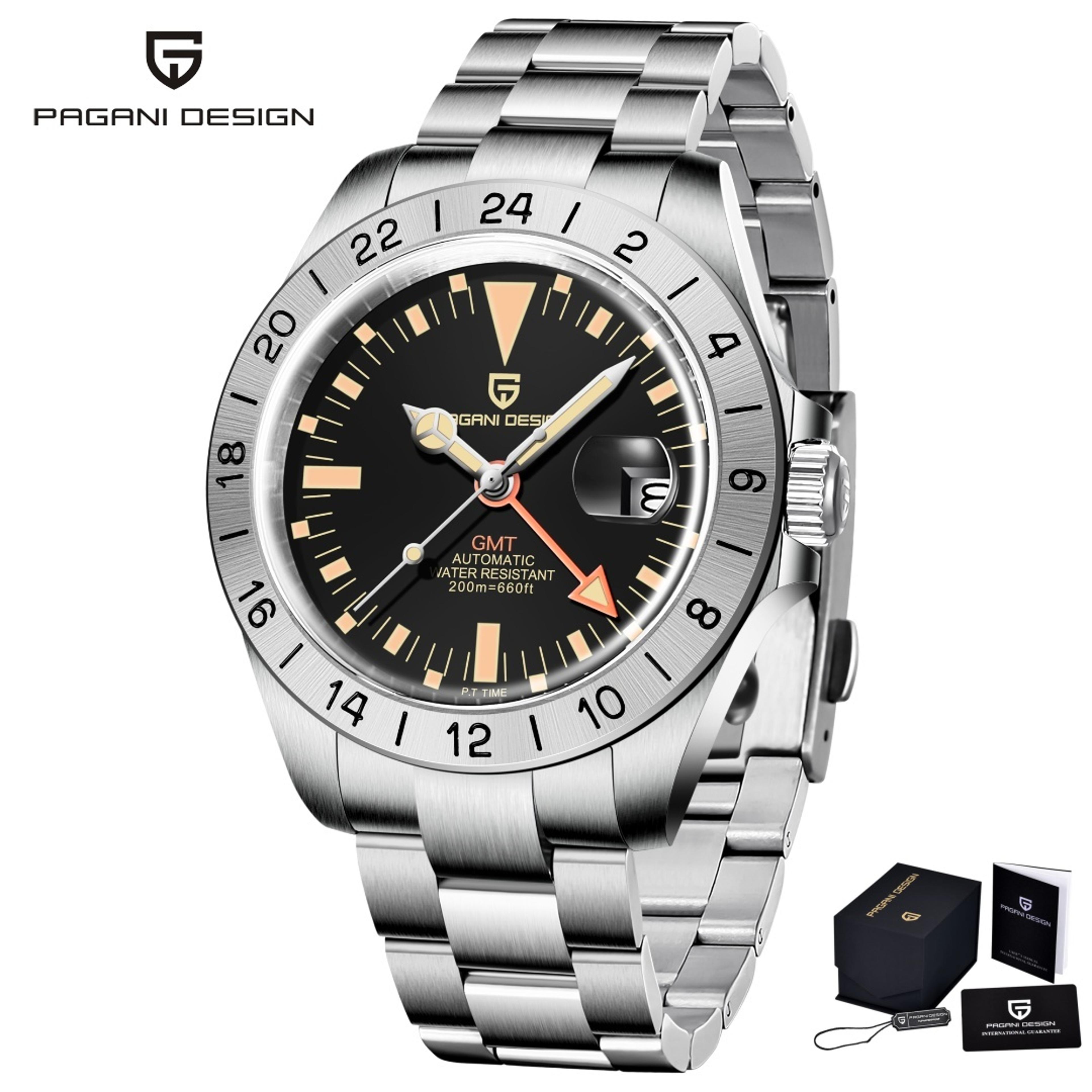 GMT Automatic Mechanical Watch Waterproof Stainless Steel 5