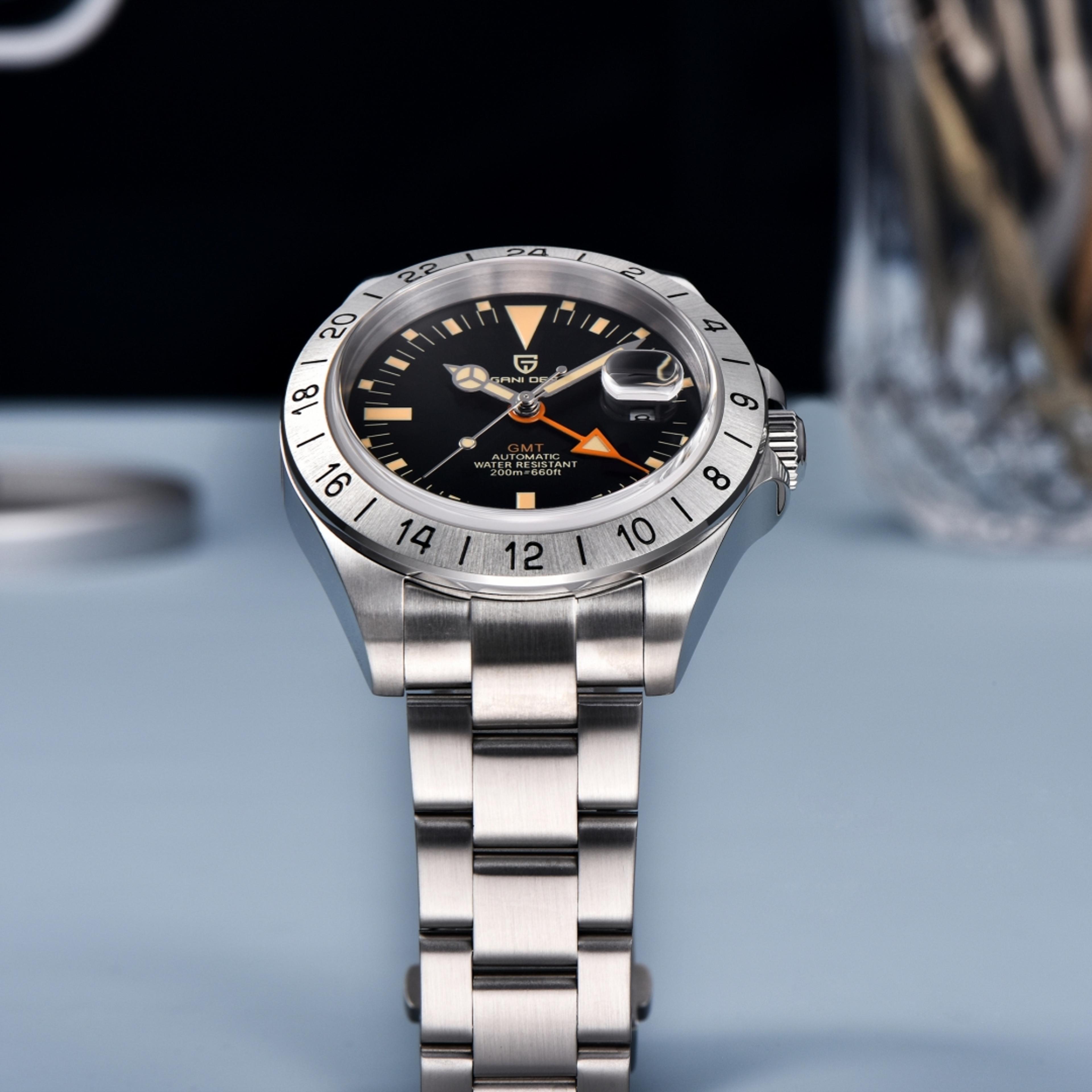 Classic GMT Automatic Mechanical Watch For Men Waterproof Stainless Steel Timepiece 3