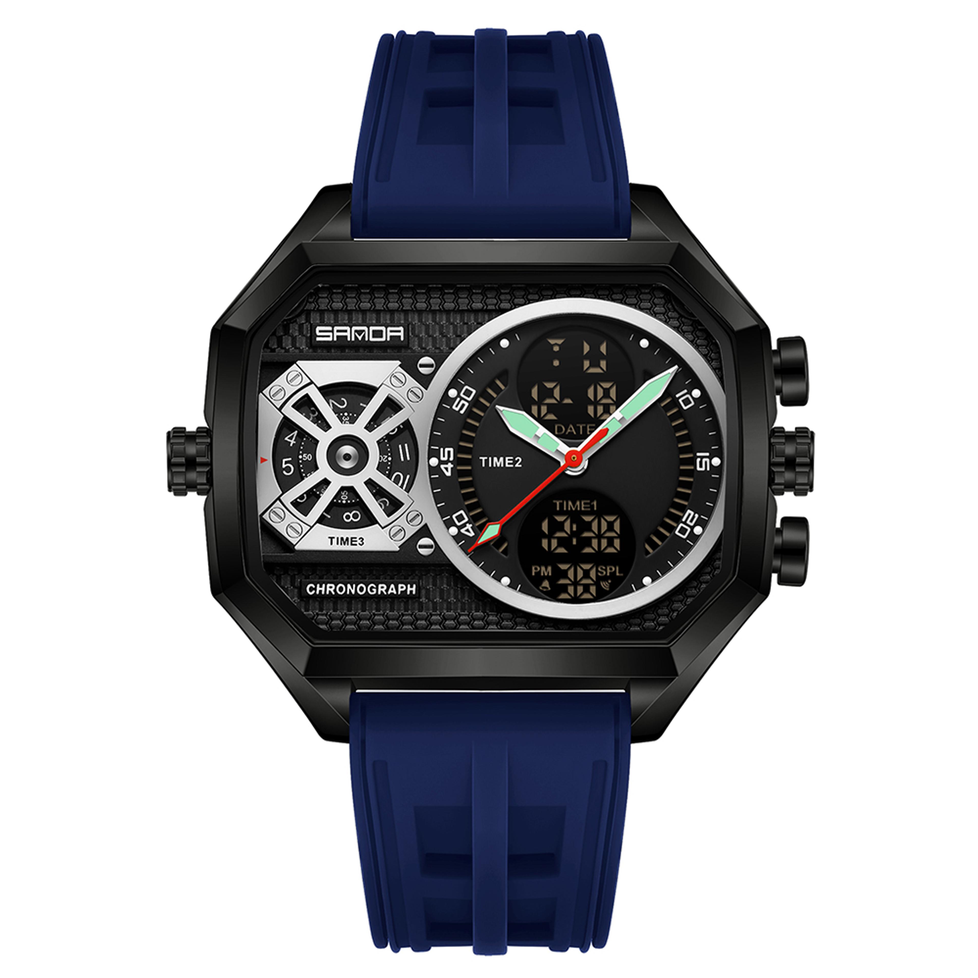Luxury Men Square Dial Quartz Watch With Date Display Business Style 8
