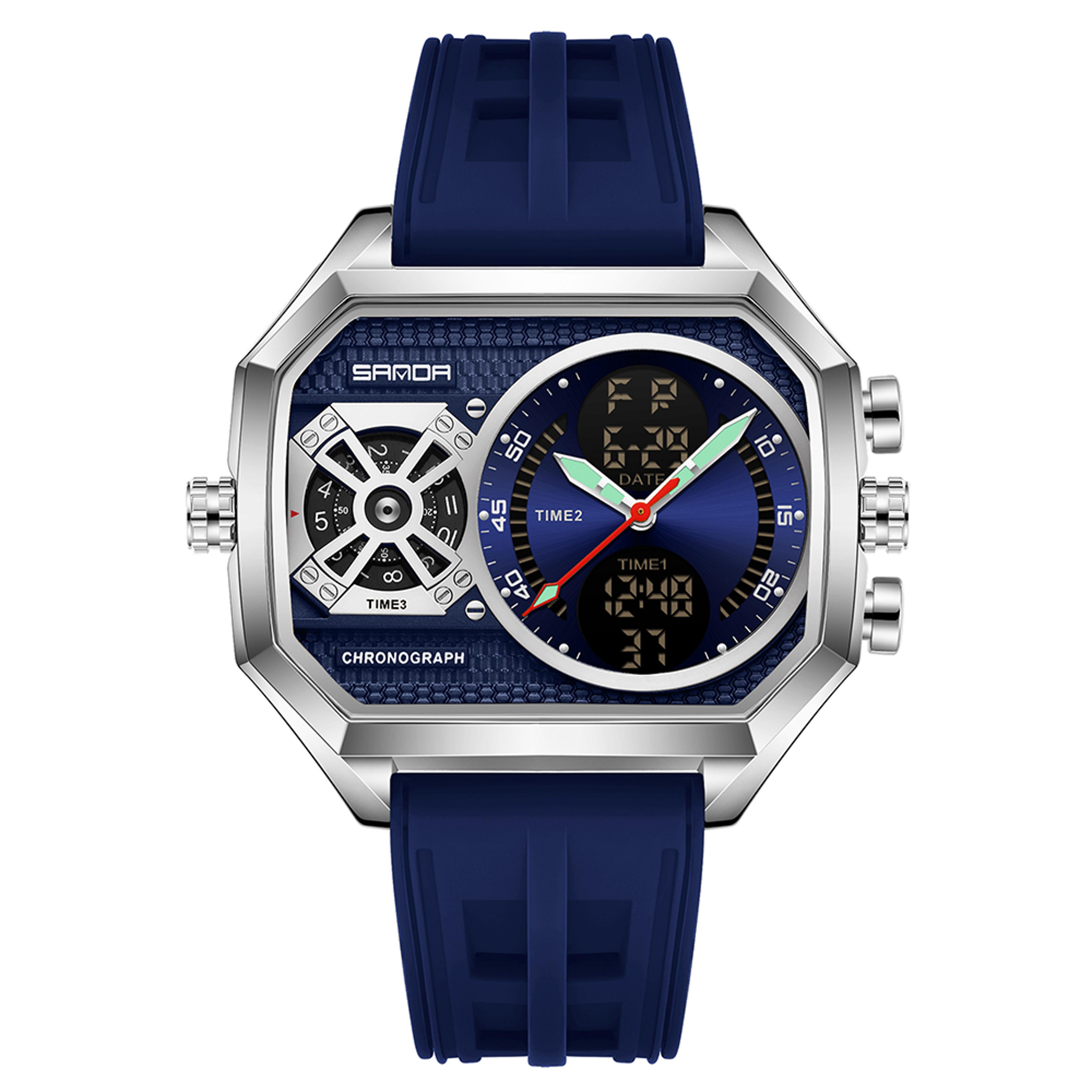 Luxury Men Square Dial Quartz Watch With Date Display Business Style 11