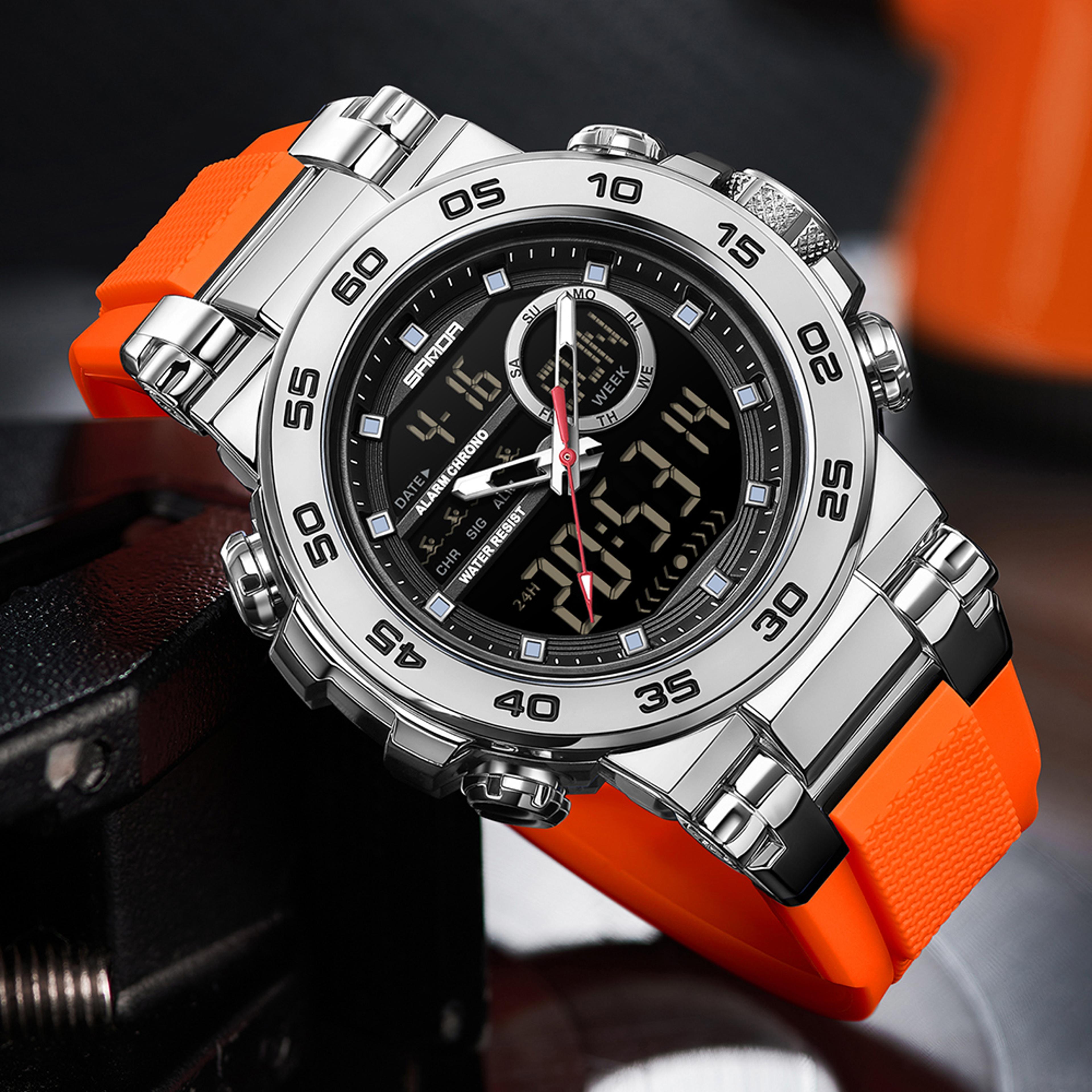 Luxury Dual Display Watch For Men Luminous Waterproof Quartz Watch 1