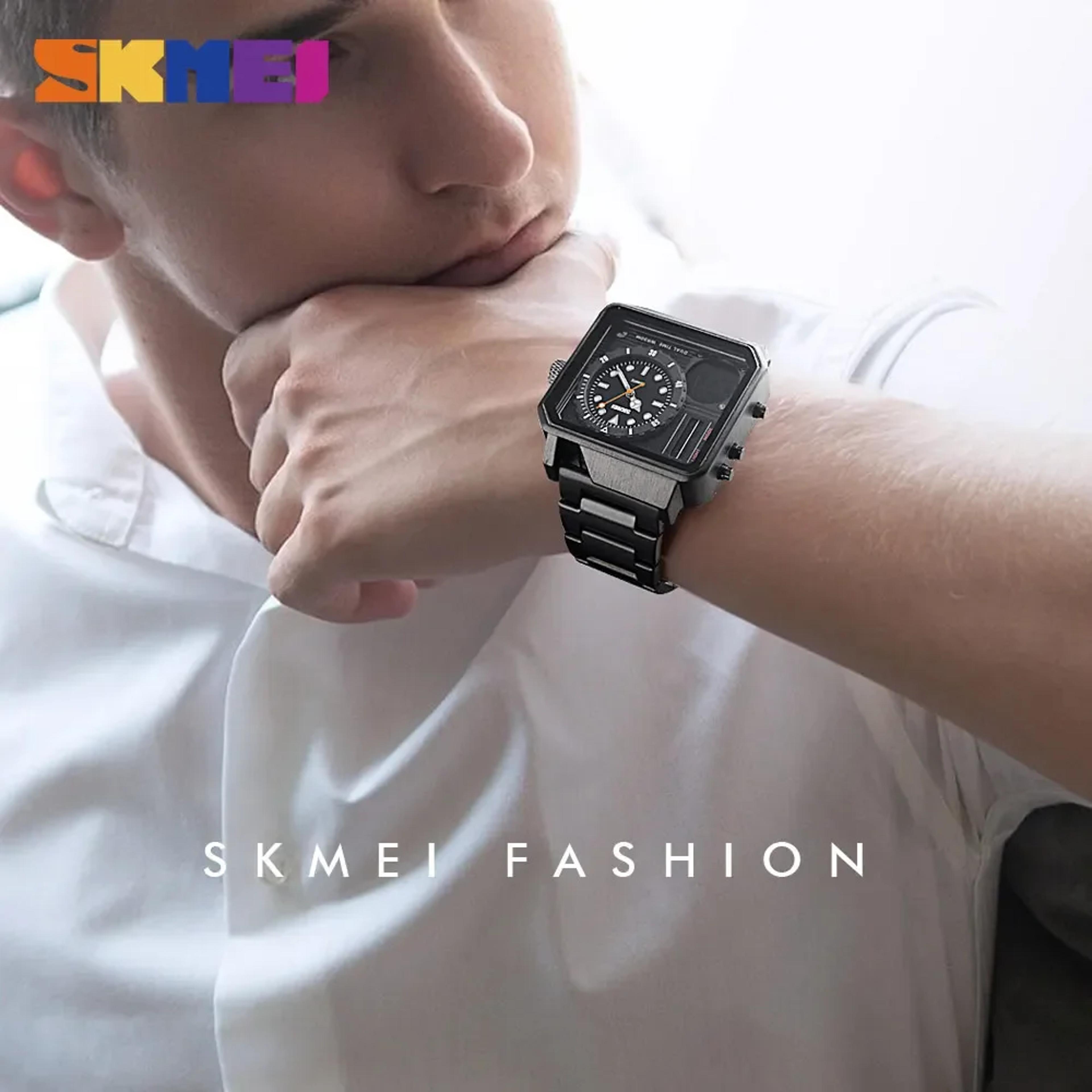 Steel Strap Men Digital Watch With Day Date Display Alarm Function 1