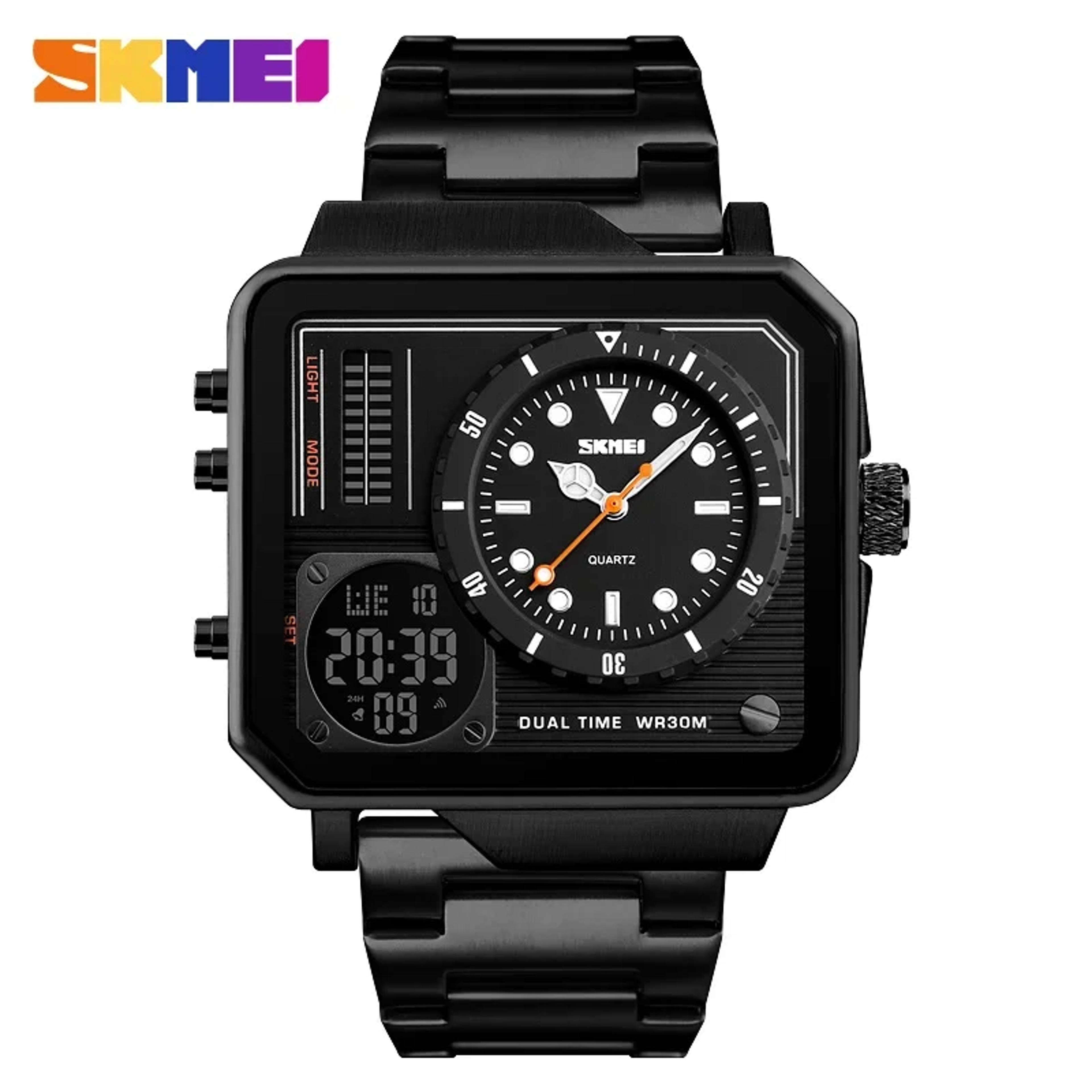 Steel Strap Men Digital Watch With Day Date Display Alarm Function 5