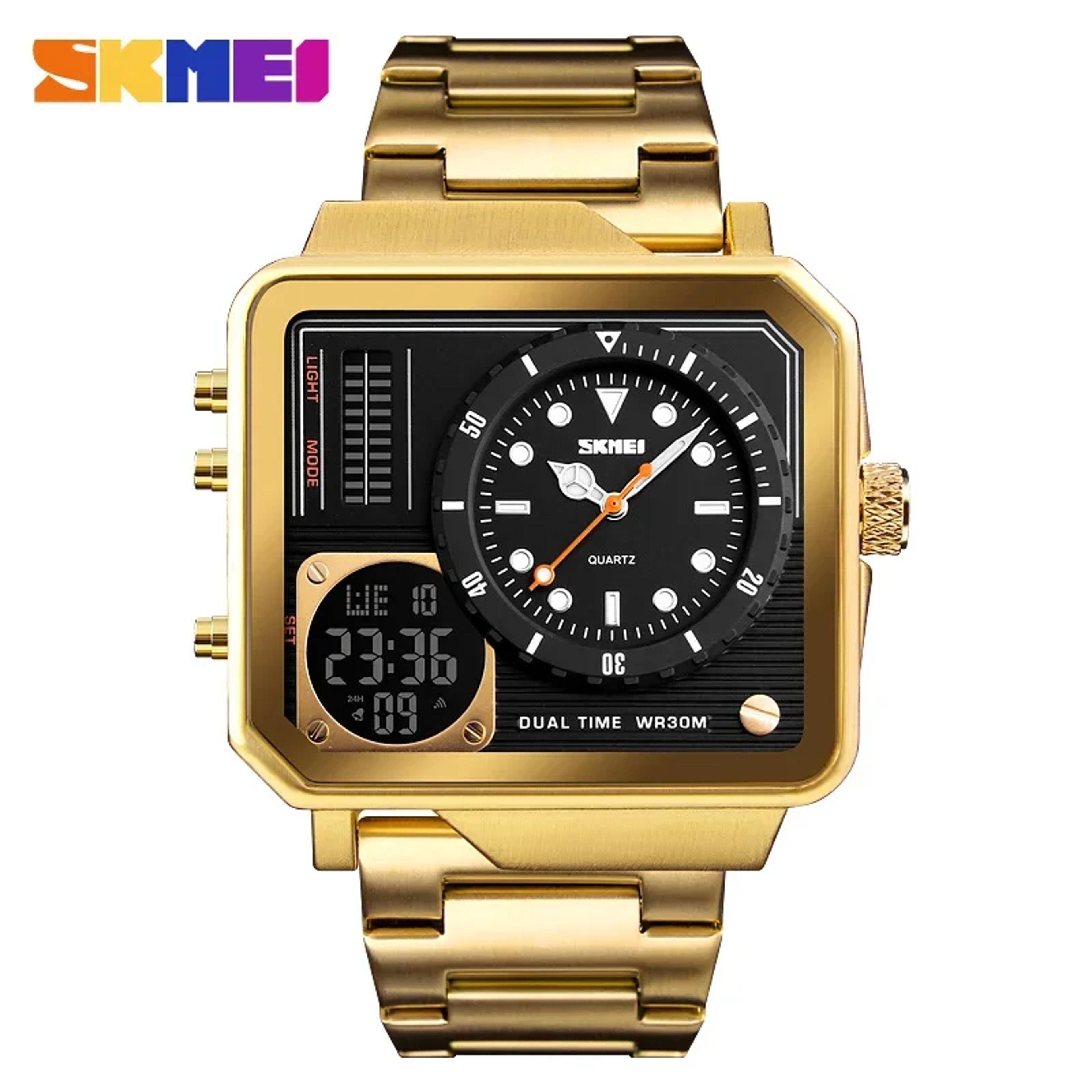 Steel Strap Men Digital Watch With Day Date Display Alarm Function 7
