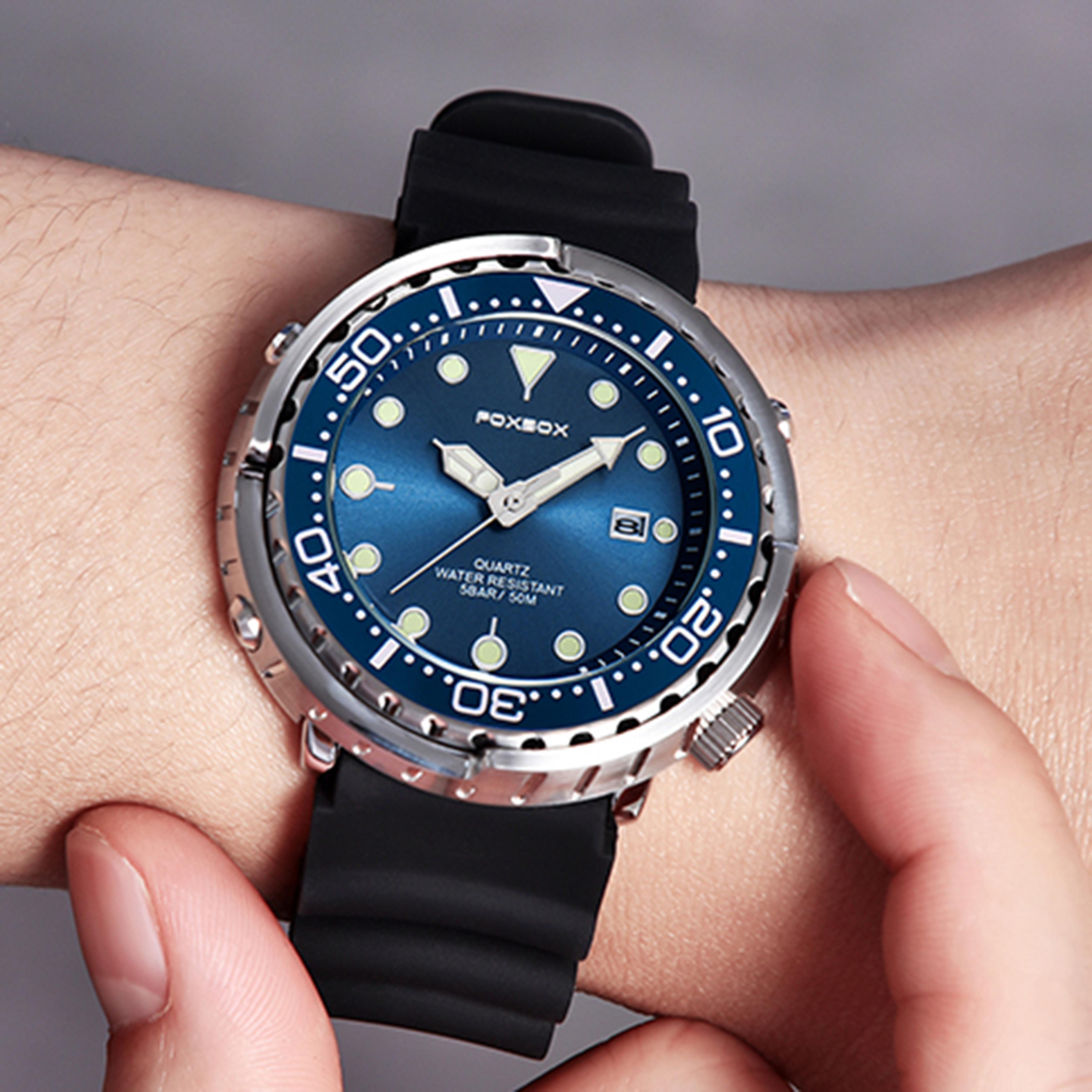Fashion Diver Watch Men Waterproof Sport Quartz Wristwatch With Date Display 4