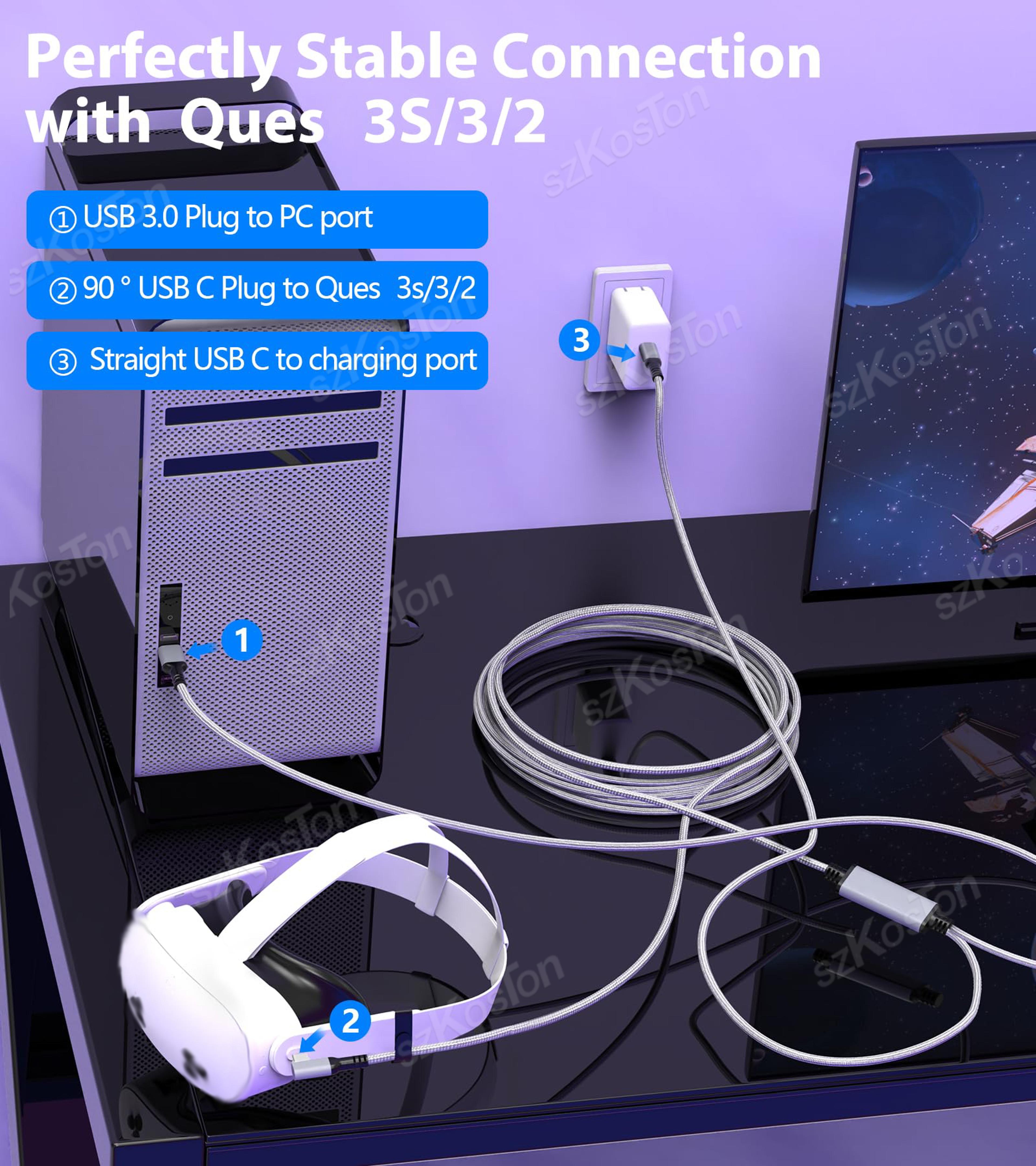 VR Link Cable For High Speed Data Transfer And Fast Charging 1