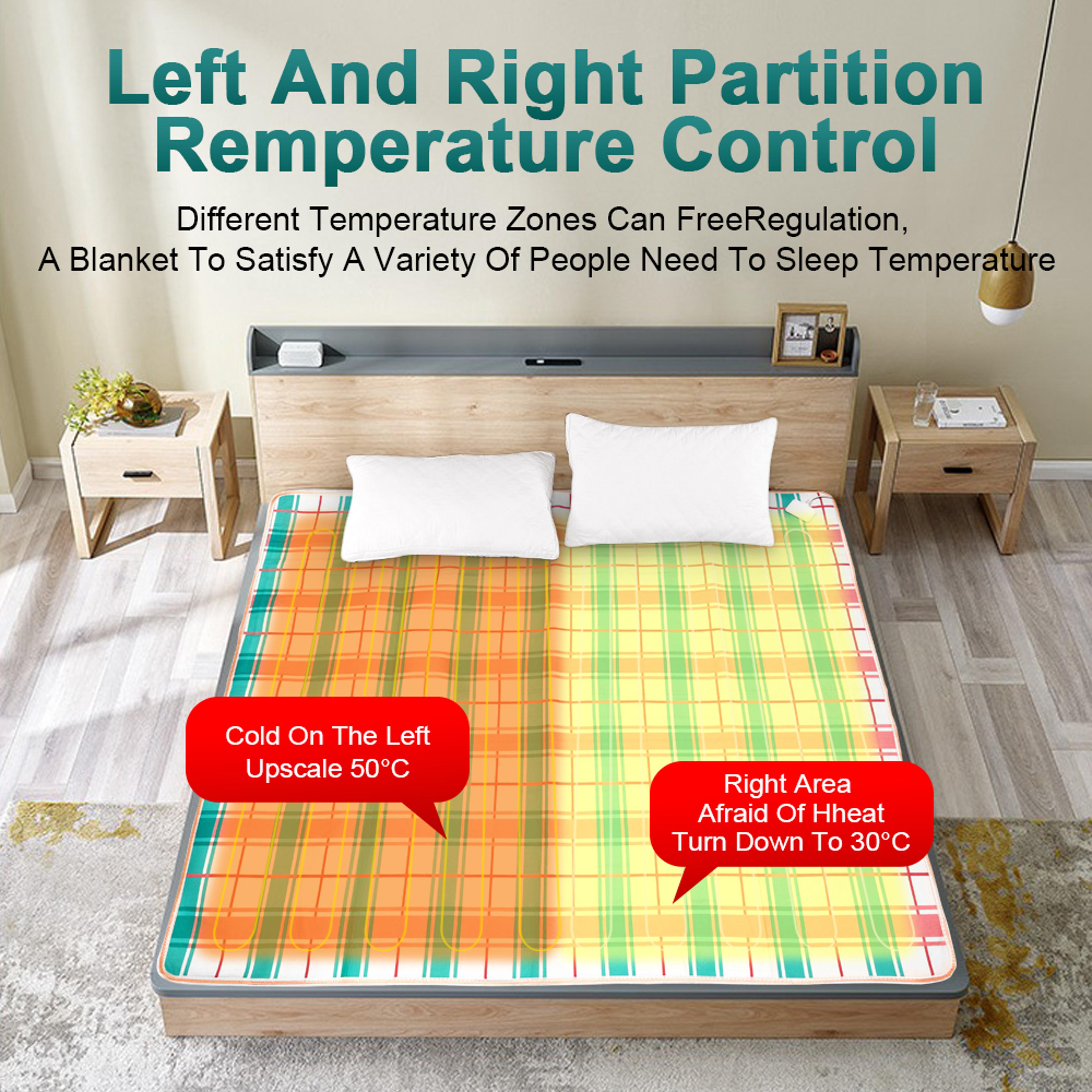 Electric Heated Blanket Thickened Bed Warmer With Adjustable Thermostat For Winter 6