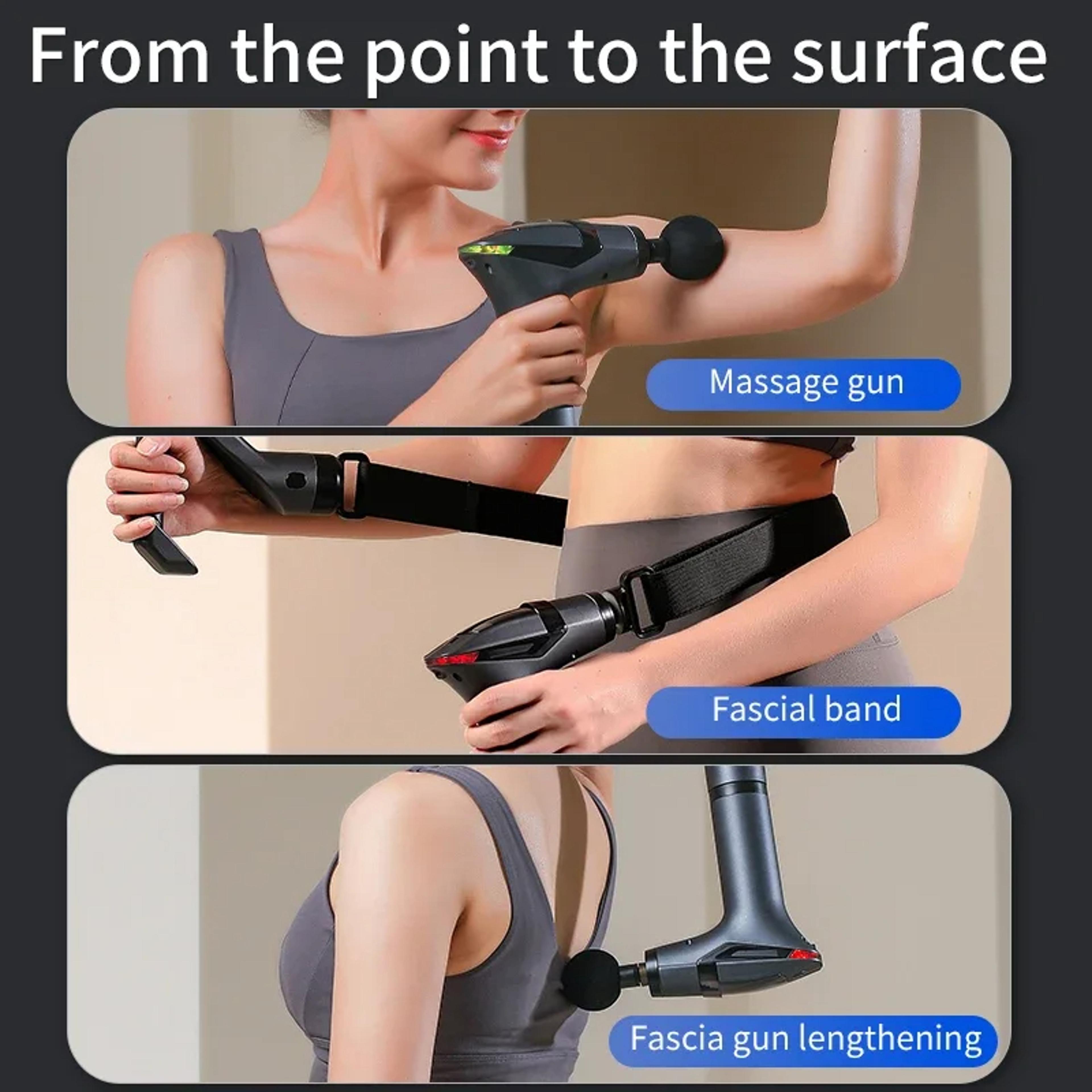 Long Handle Deep Tissue Massage Gun For Full Body Muscle Relaxation And Recovery 4