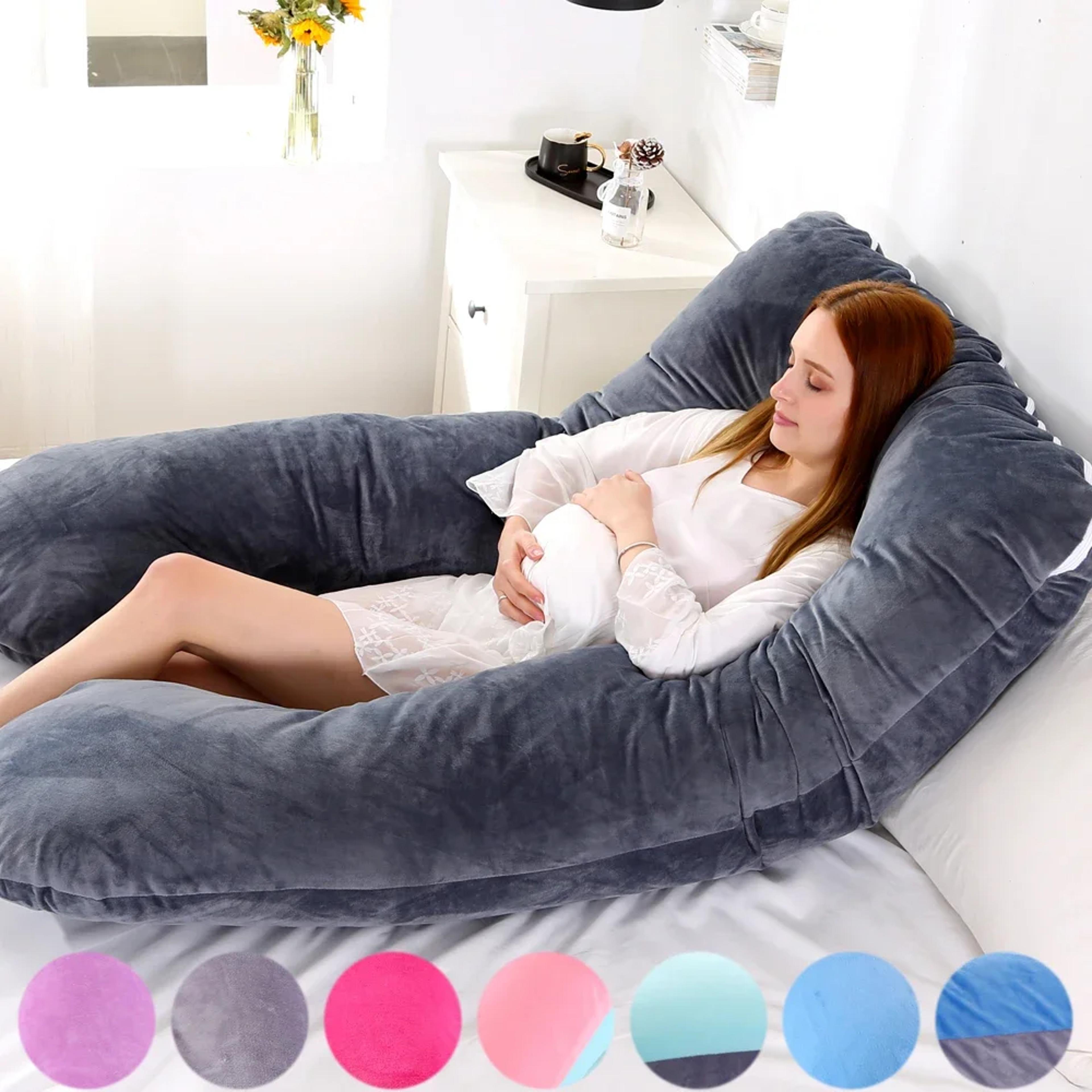 Soft Fleece U Shaped Pregnancy Pillow Full Body Maternity Support Cushion 1