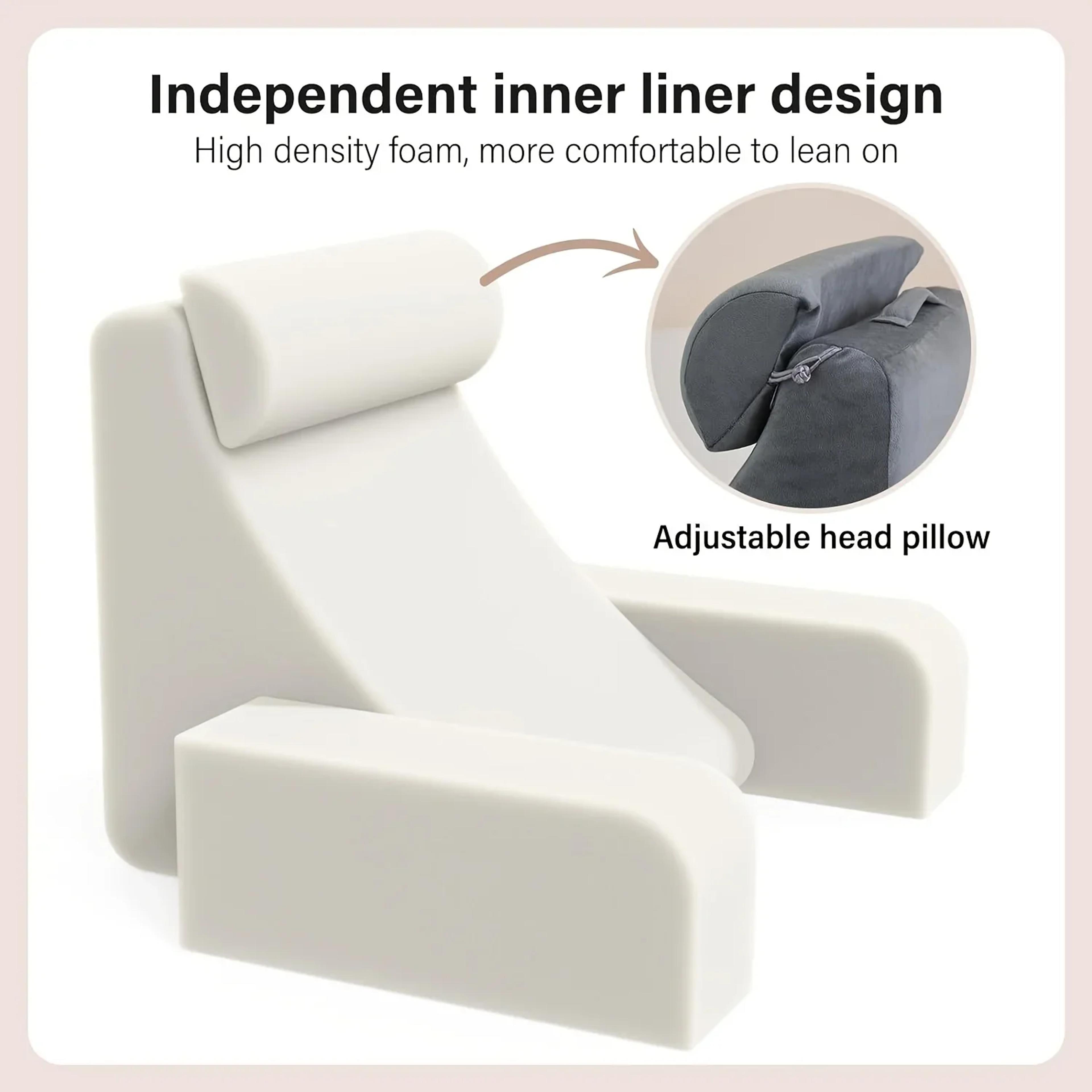 Ergonomic Reading Pillow With Armrests Back Support Cushion For Bed Sofa Gaming 4