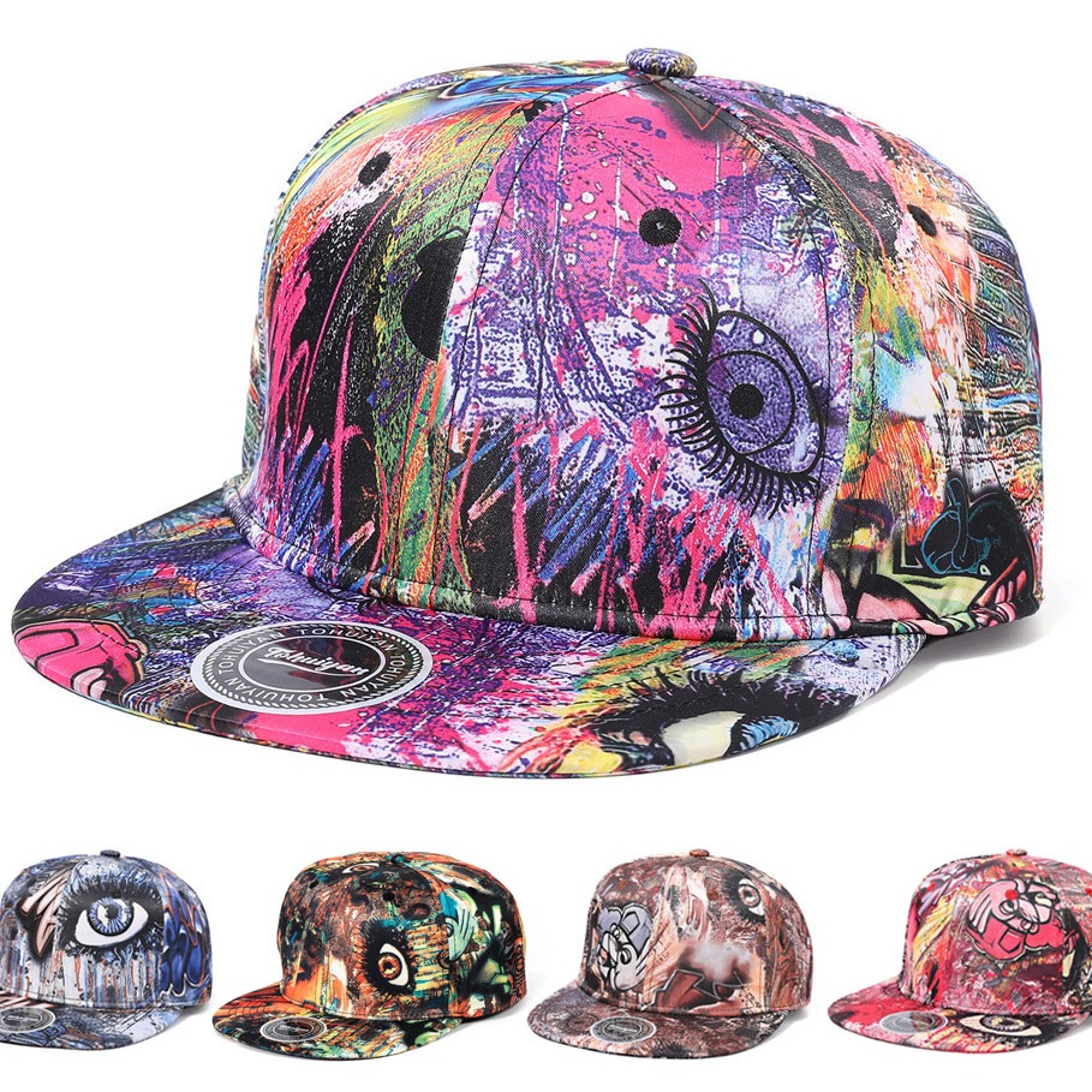Graffiti Snapback Hat Adjustable Flat Visor Hip Hop Streetwear Baseball Capjpg
