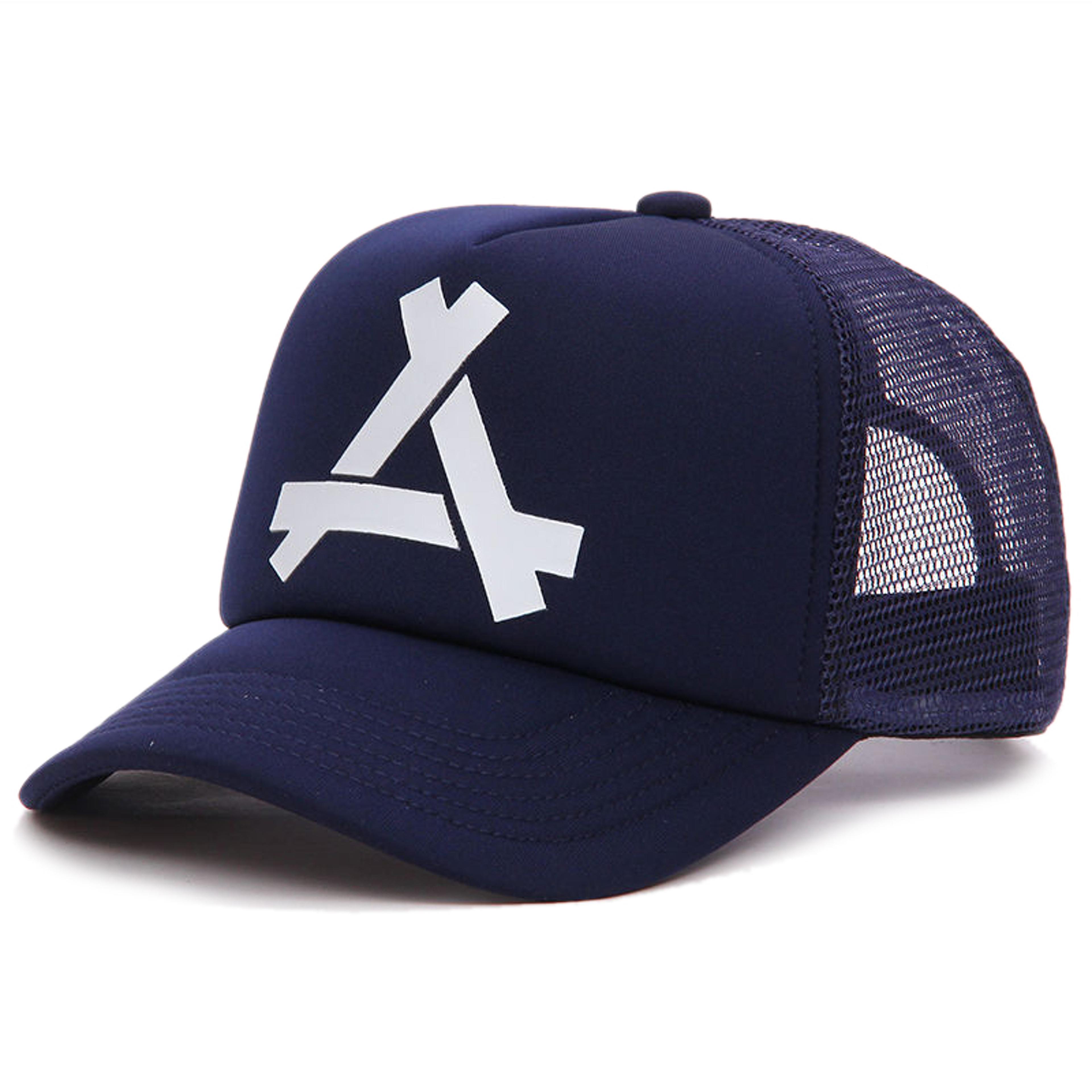 A Letter Mesh Trucker Cap Adjustable Unisex Baseball Hat For Casual Streetwear 4
