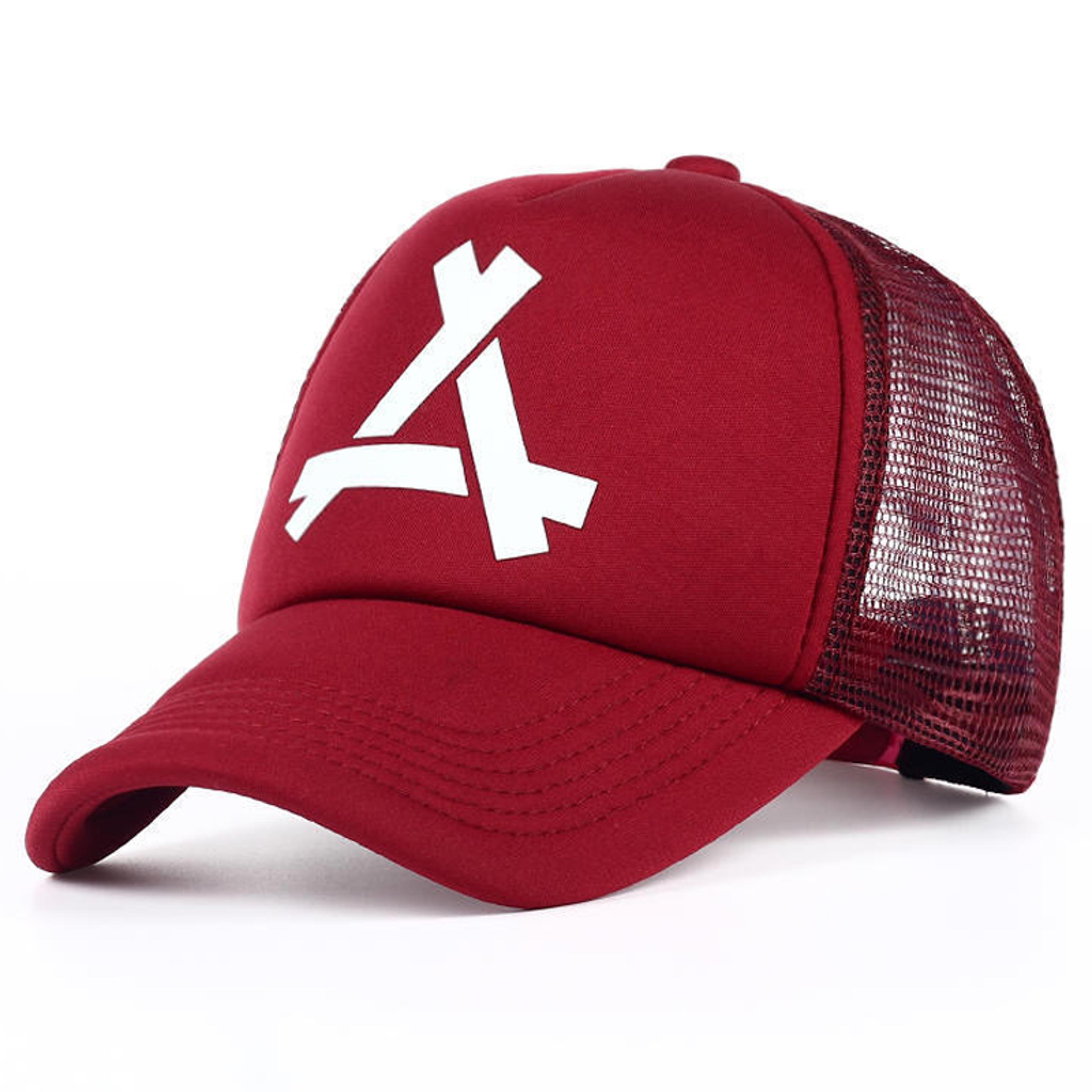 A Letter Mesh Trucker Cap Adjustable Unisex Baseball Hat For Casual Streetwear 9