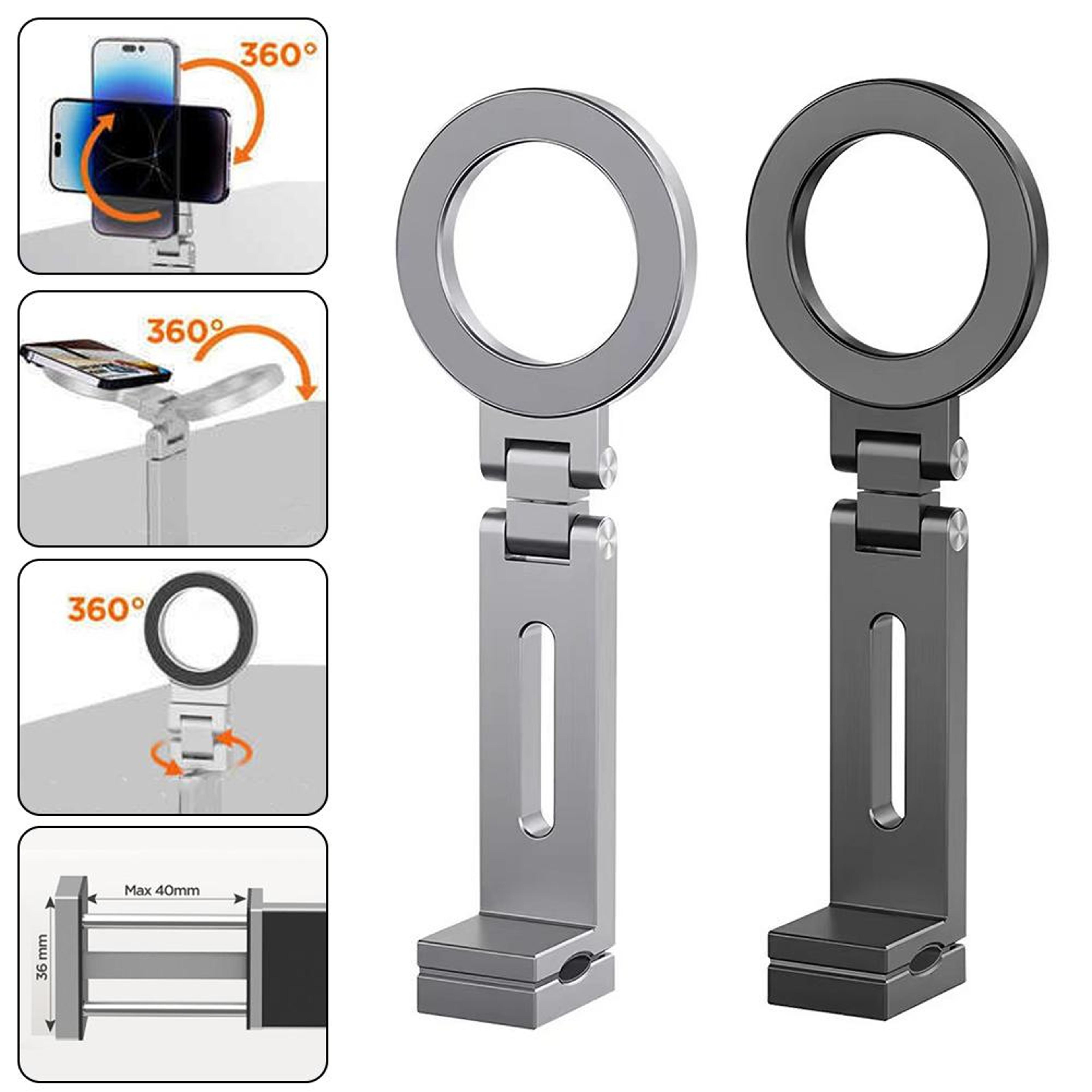 Magnetic Travel Phone Holder Flexible Rotating Airplane Phone Stand 1